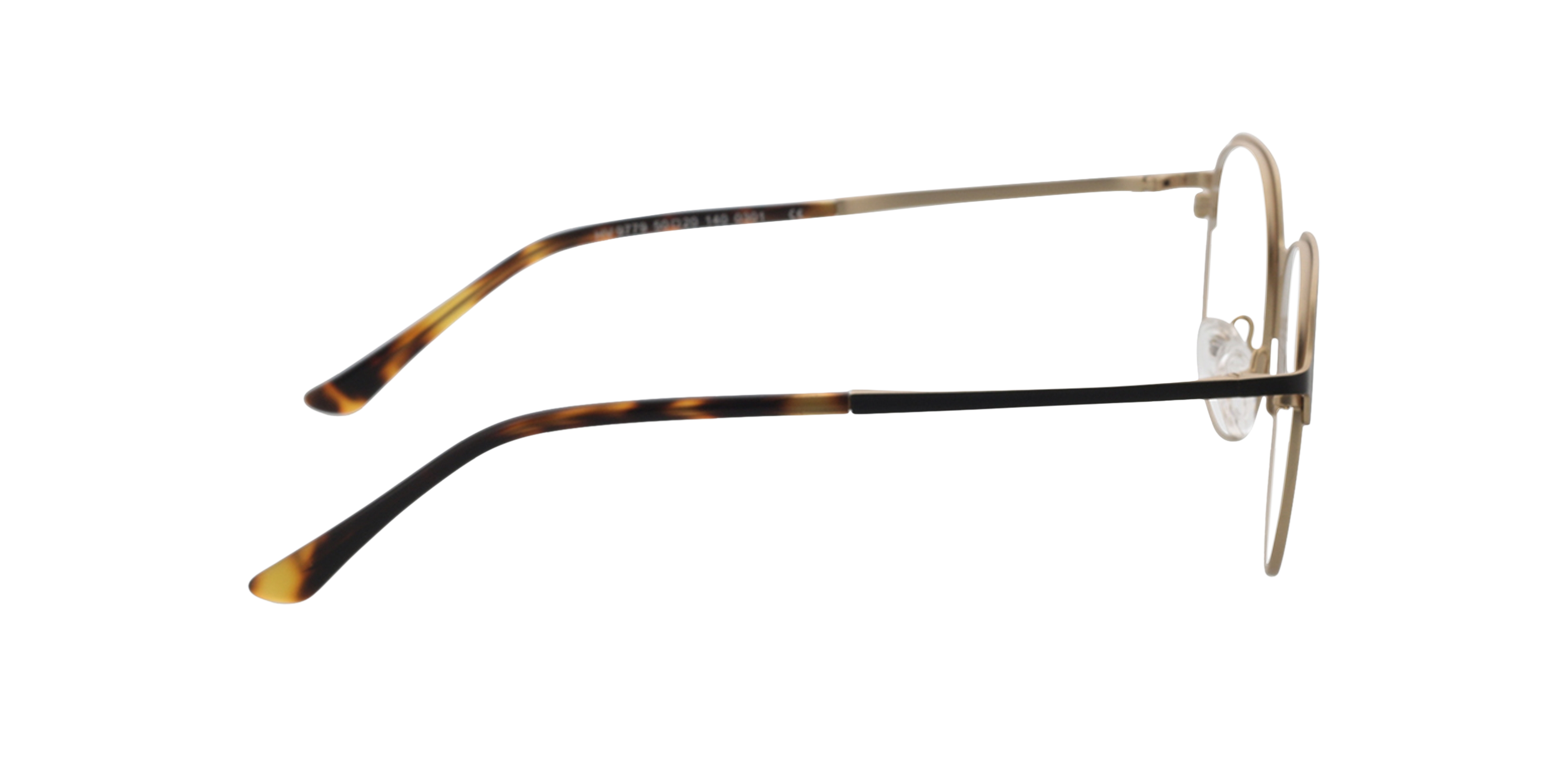 Topia Matt Gold  &  Black MetallEyeglass Frames von B24, Seitenansicht