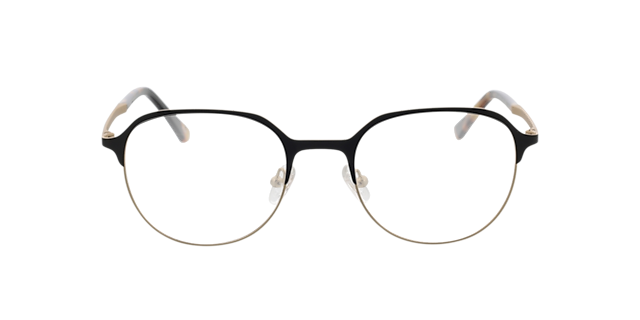 Topia Matt Gold & Black MetallEyeglass Frames von B24, Vorderansicht