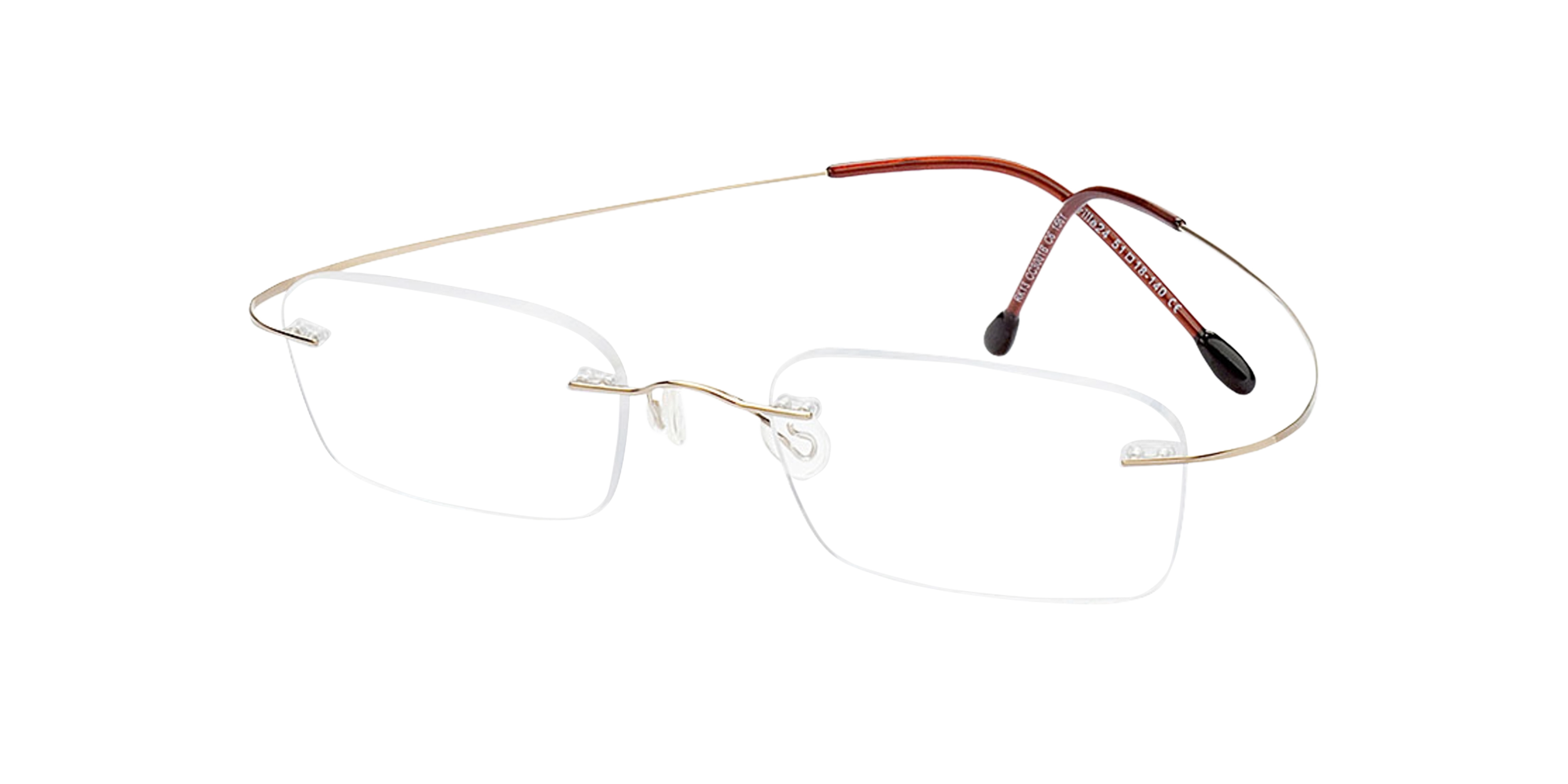 Mackay Goud TitaanEyeglass Frames van B24, Hoekweergave