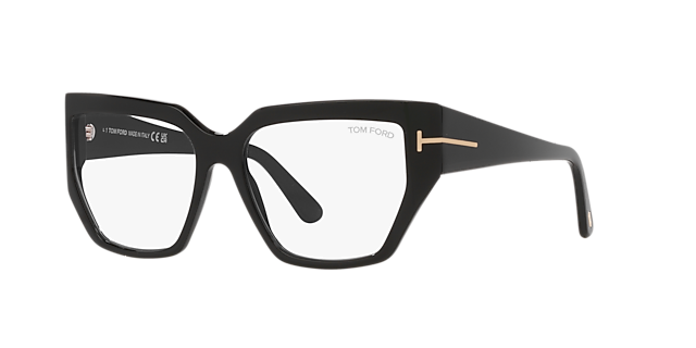 FT5951-B Glänzendes Schwarz AcetatEyeglass Frames von B24, Dreiviertelansicht