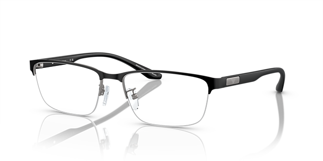 EA1147 Mat staalgrijs & zwart MetaalEyeglass Frames van B24, Hoekweergave