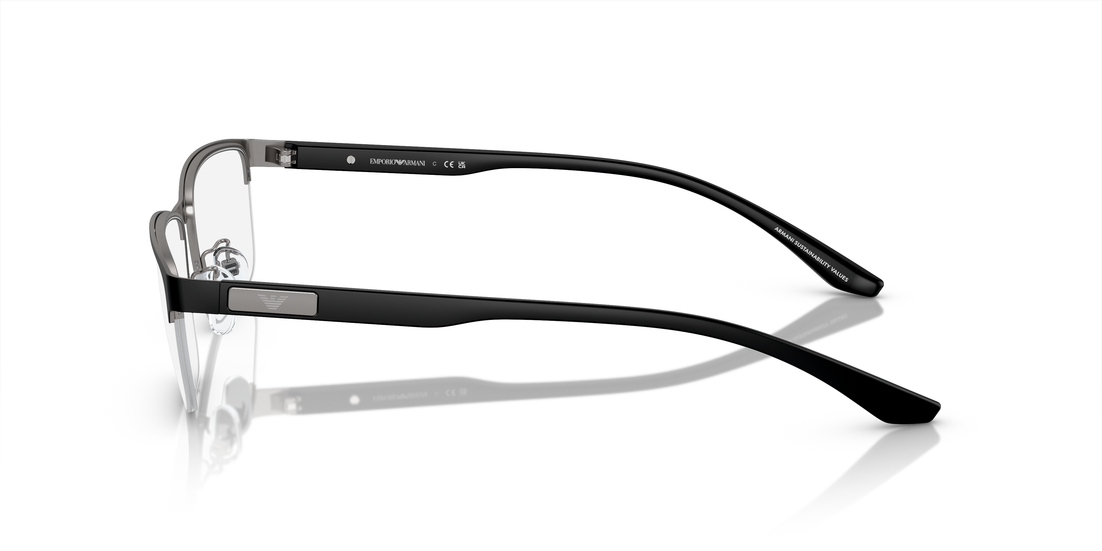 EA1147 Mat staalgrijs & zwart MetaalEyeglass Frames van B24, Zijaanzicht