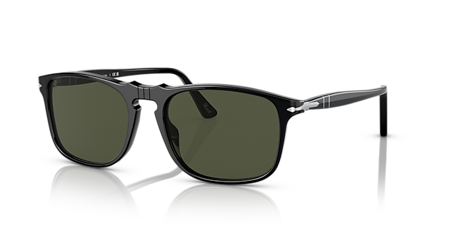 PO3059S Schwarz AcetatSunglass Frames von B24, Dreiviertelansicht