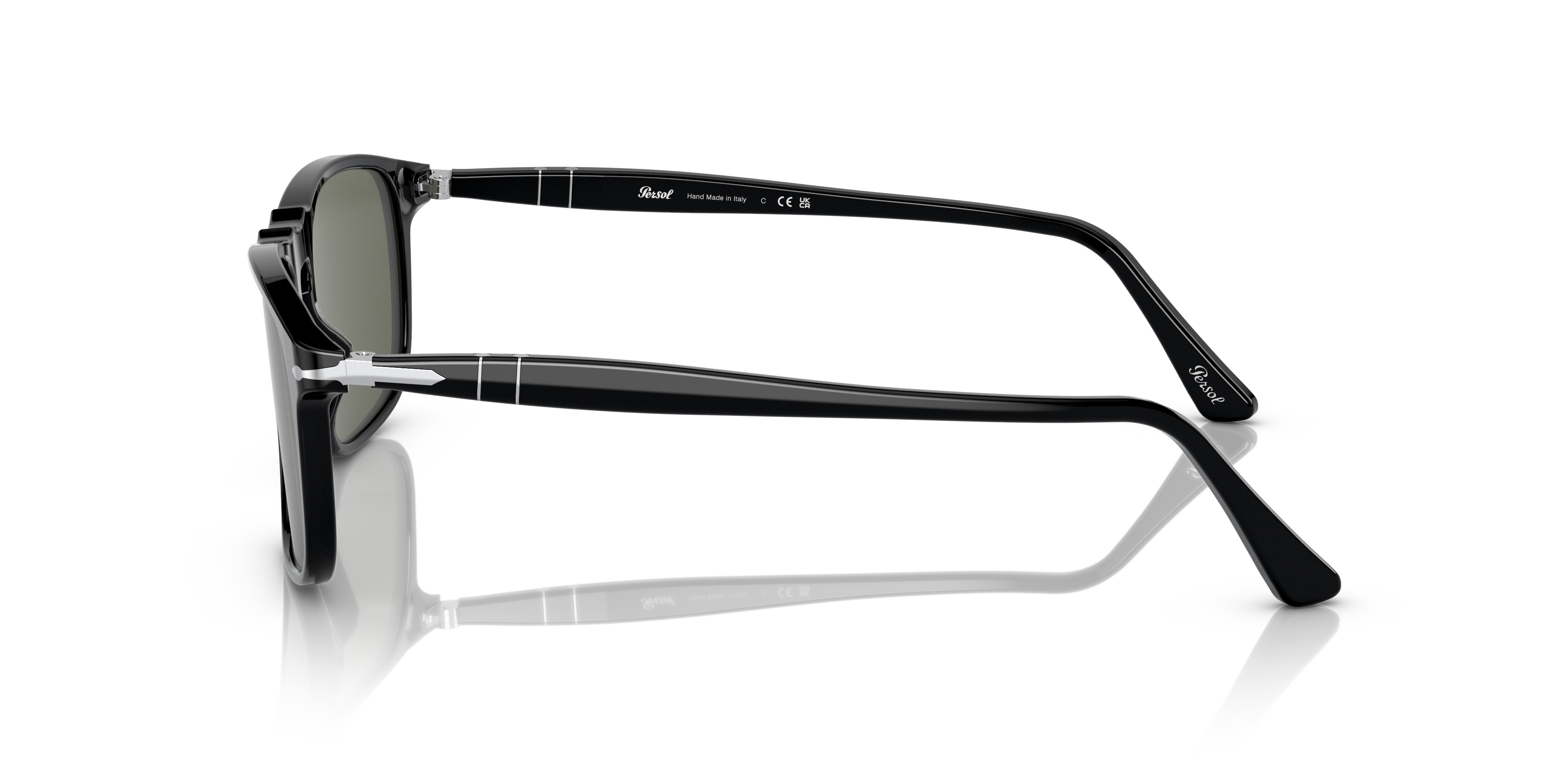 PO3059S Zwart AcetaatSunglass Frames van B24, Zijaanzicht