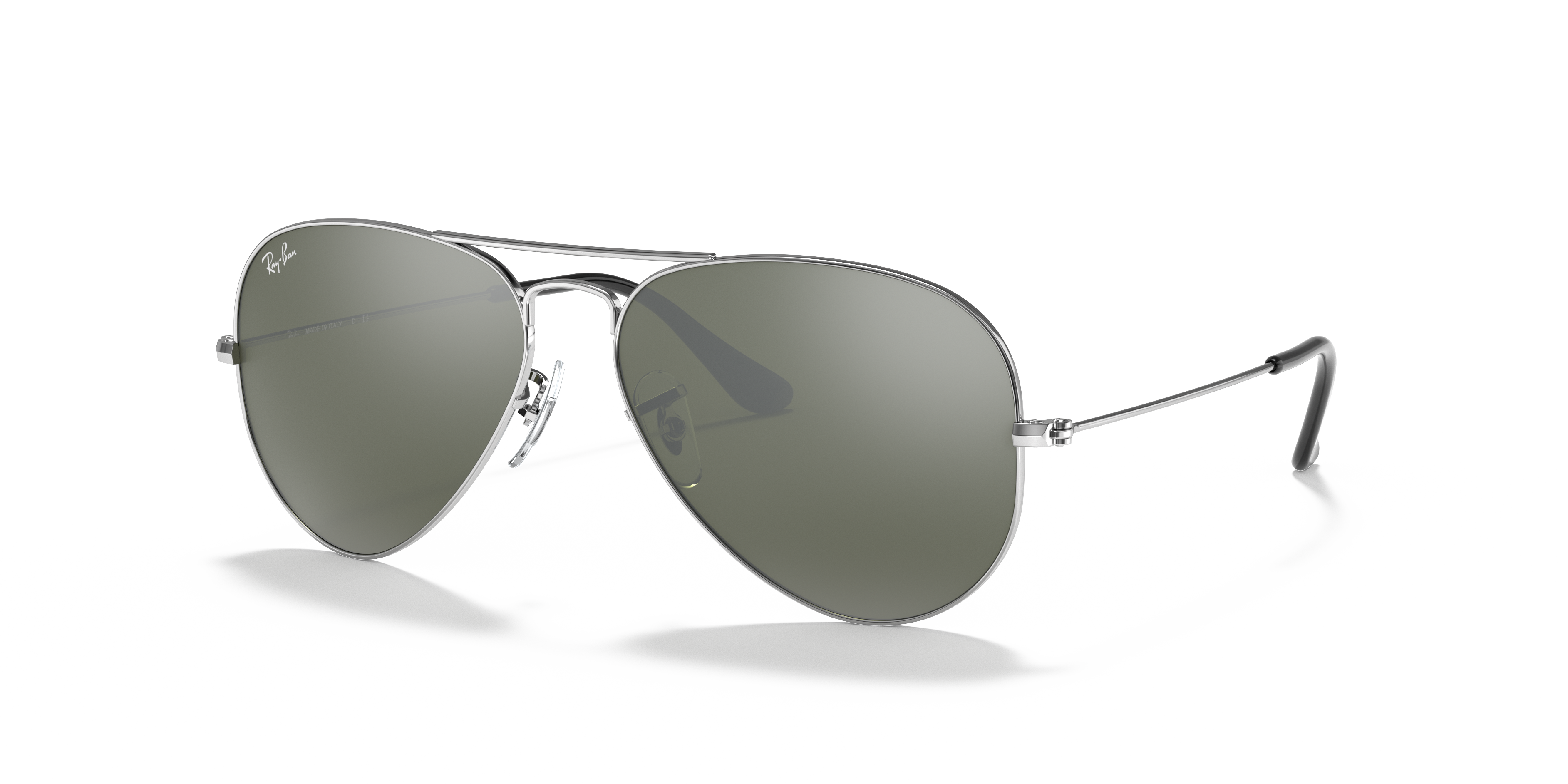 RB3025 Silber MetallSunglass Frames von B24, Dreiviertelansicht