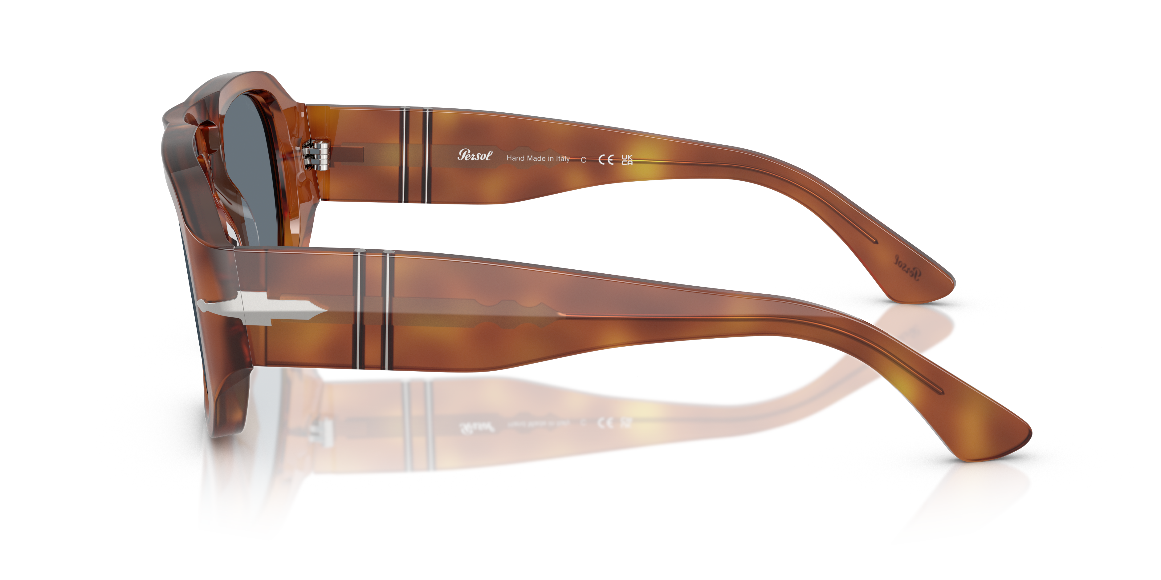 PO3373S Terra Di Siena AcetatSunglass Frames von B24, Seitenansicht