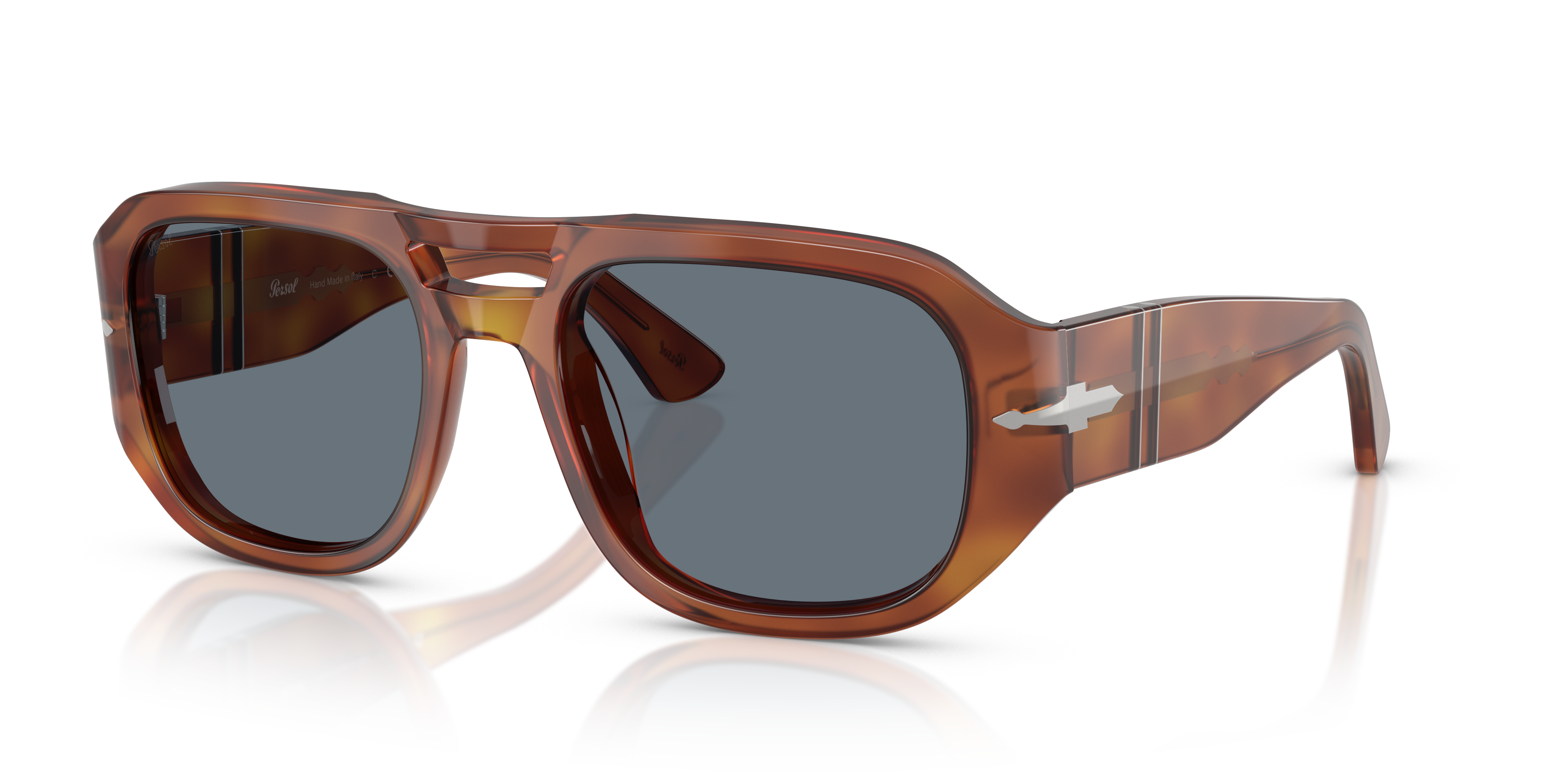 PO3373S Terra Di Siena AcetatSunglass Frames von B24, Dreiviertelansicht