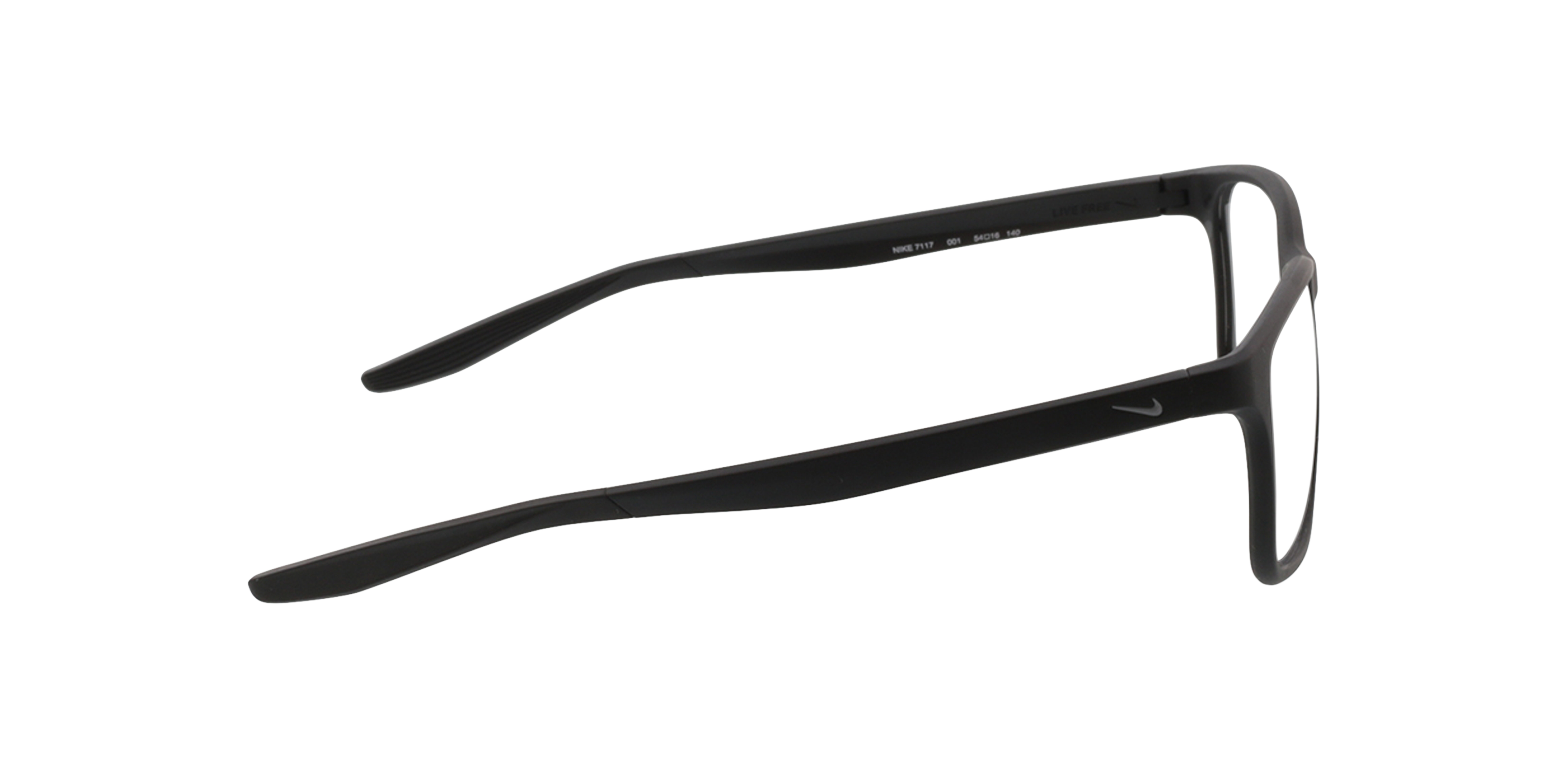 Nike 7117 Zwartmat KunststofEyeglass Frames van B24, Zijaanzicht