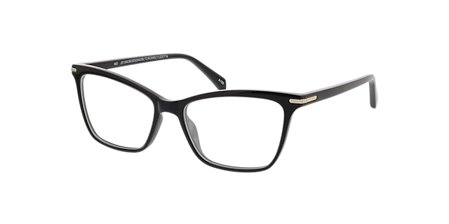 Aurora Zwart KunststofEyeglass Frames van B24, Hoekweergave