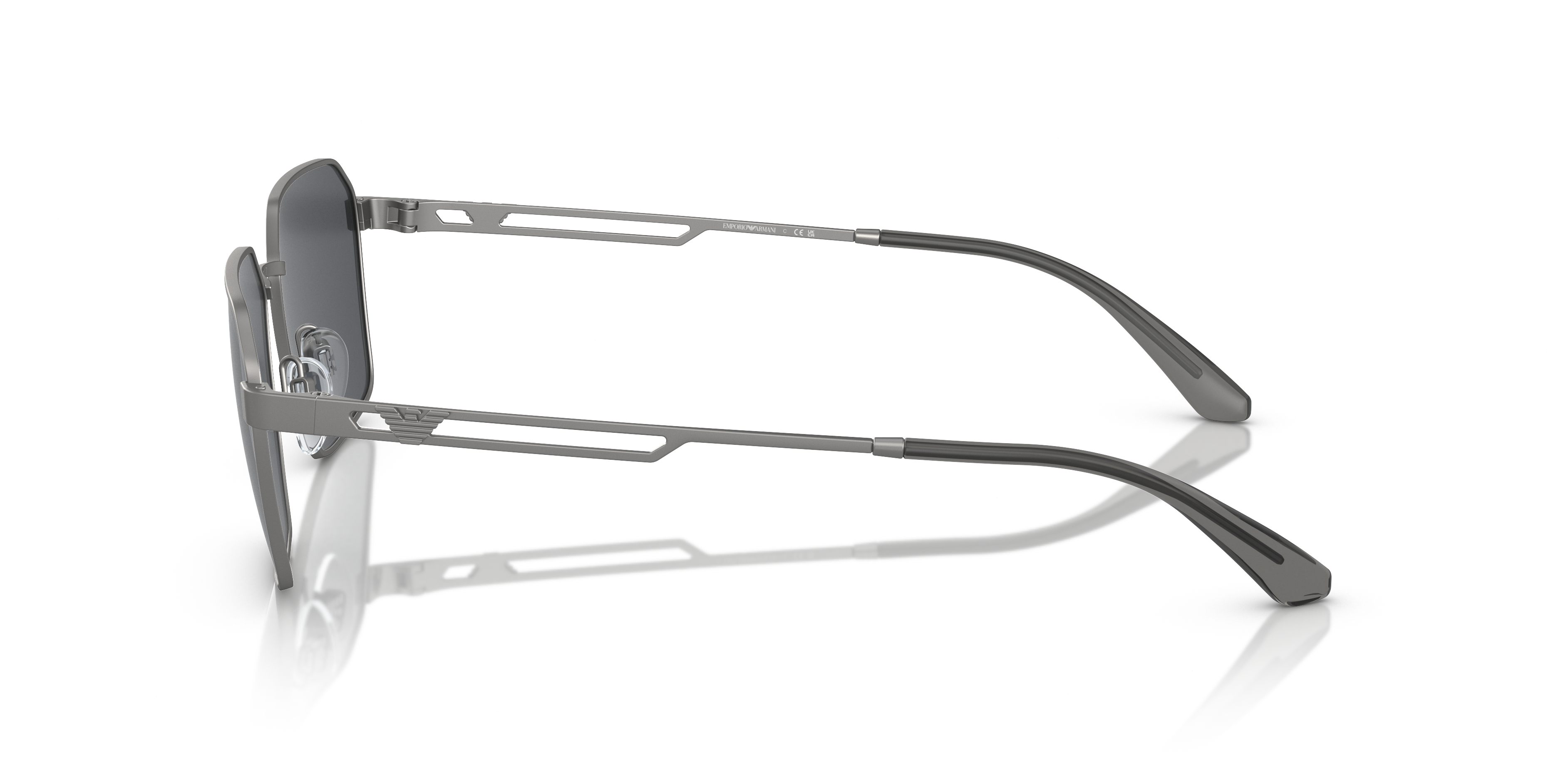 EA2140 Mat Staalgrijs MetaalSunglass Frames van B24, Zijaanzicht