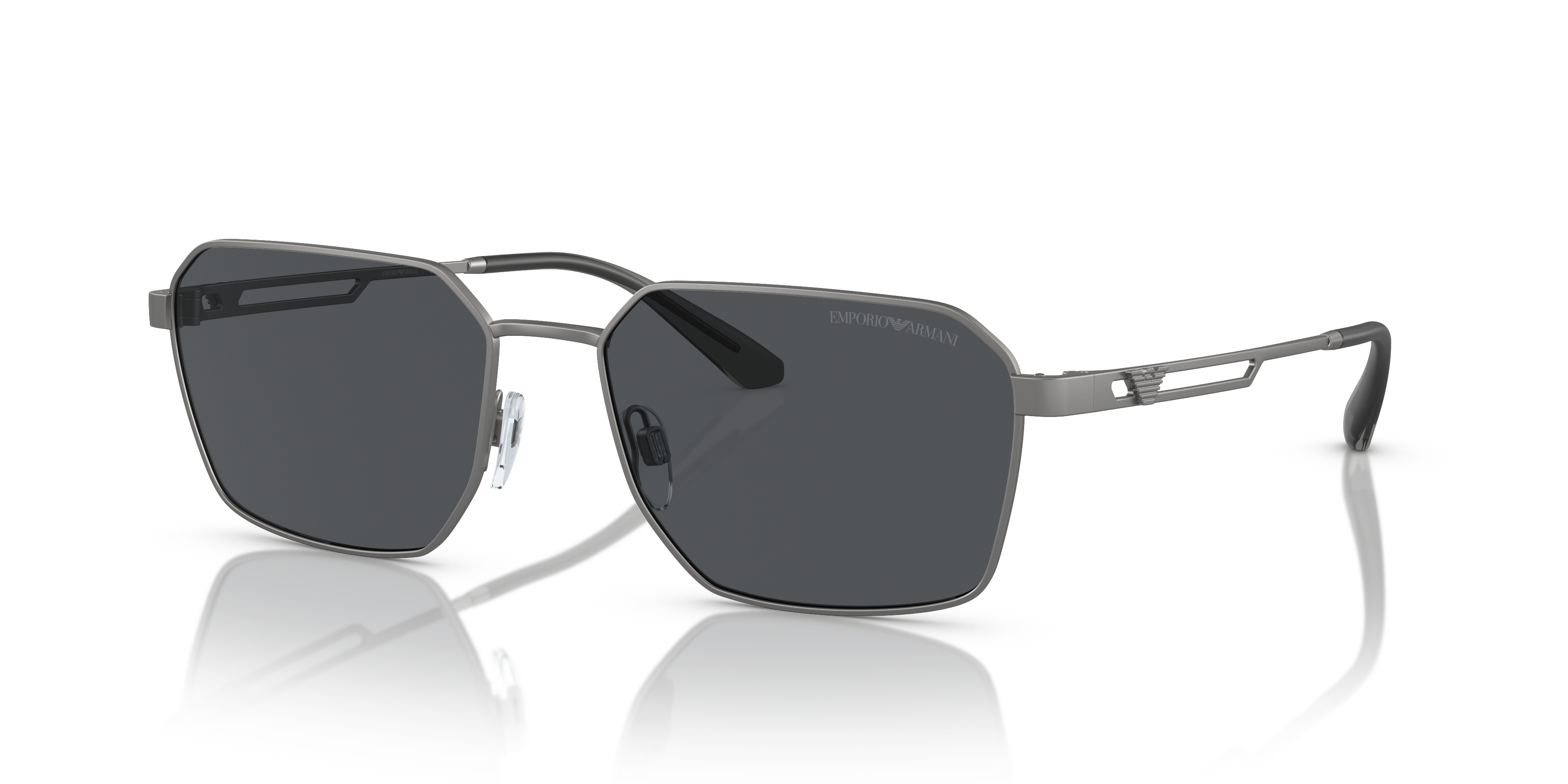 EA2140 Mat Staalgrijs MetaalSunglass Frames van B24, Hoekweergave