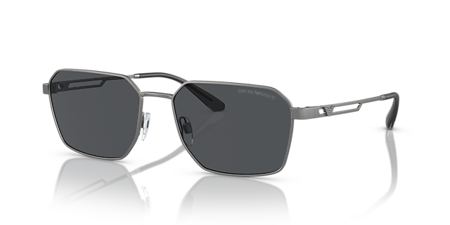 EA2140 Mat Staalgrijs MetaalSunglass Frames van B24, Hoekweergave
