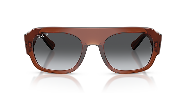 RB2218 Braun transparent KunststoffSunglass Frames von B24, Vorderansicht