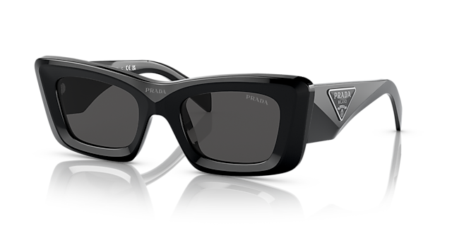 PR 13ZS Zwart AcetaatSunglass Frames van B24, Hoekweergave