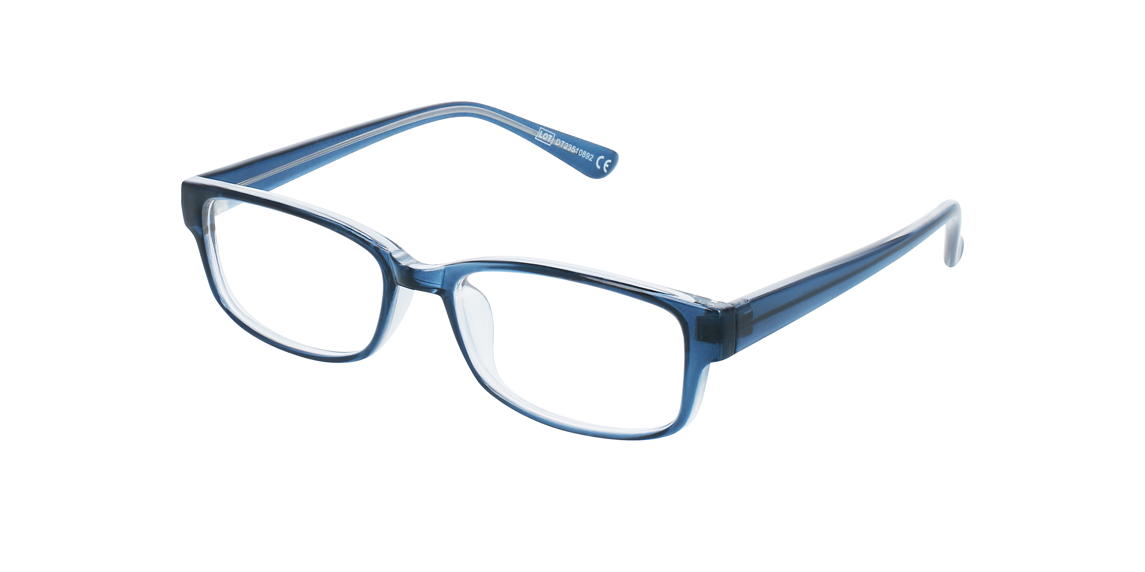 Drifter Crystal Shiny Blue KunststofEyeglass Frames van B24, Hoekweergave