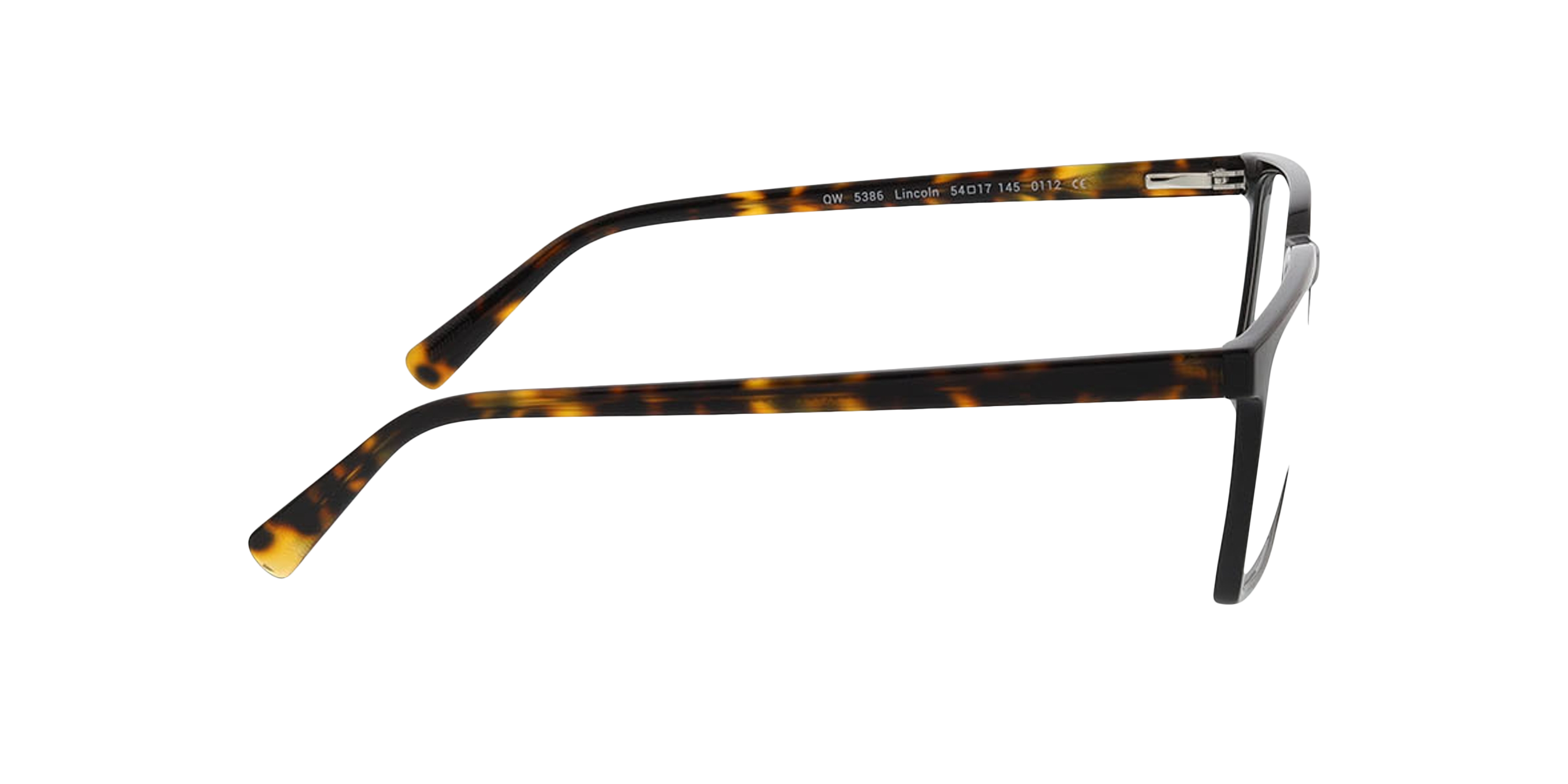 Lincoln Zwart  &  Havana KunststofEyeglass Frames van B24, Zijaanzicht