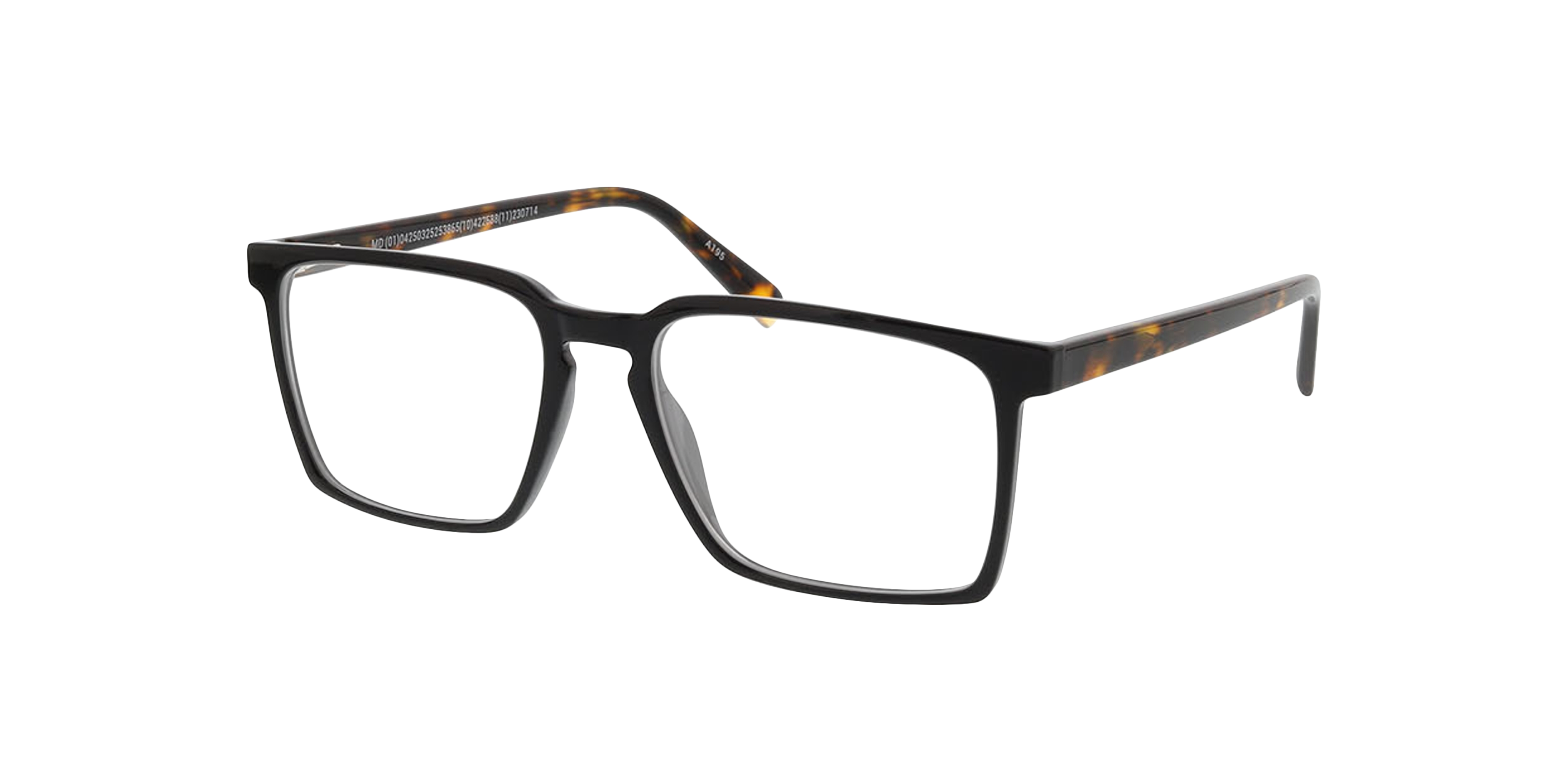 Lincoln Zwart  &  Havana KunststofEyeglass Frames van B24, Hoekweergave