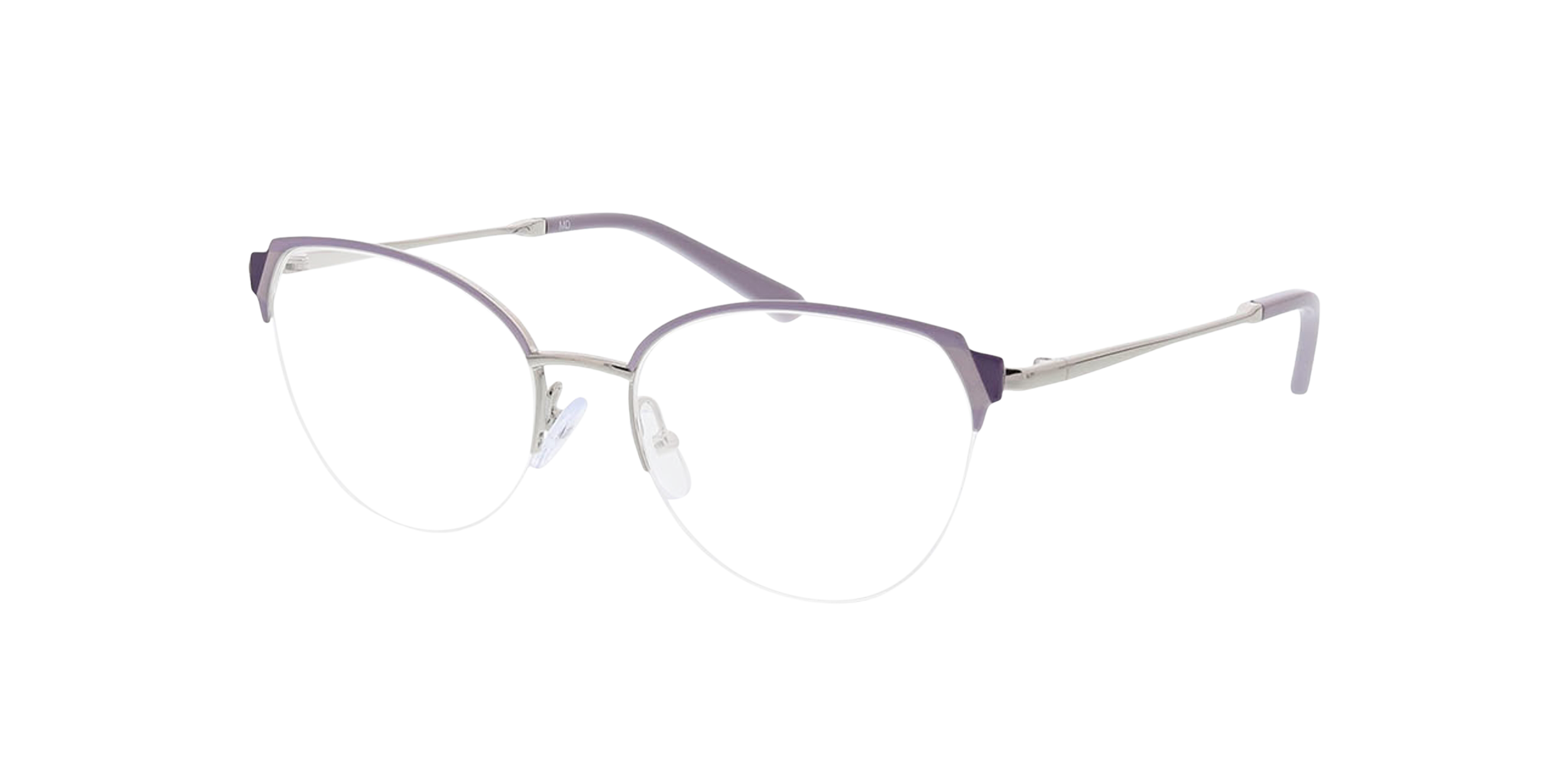 Fiona Violet  &  zilver MetaalEyeglass Frames van B24, Hoekweergave