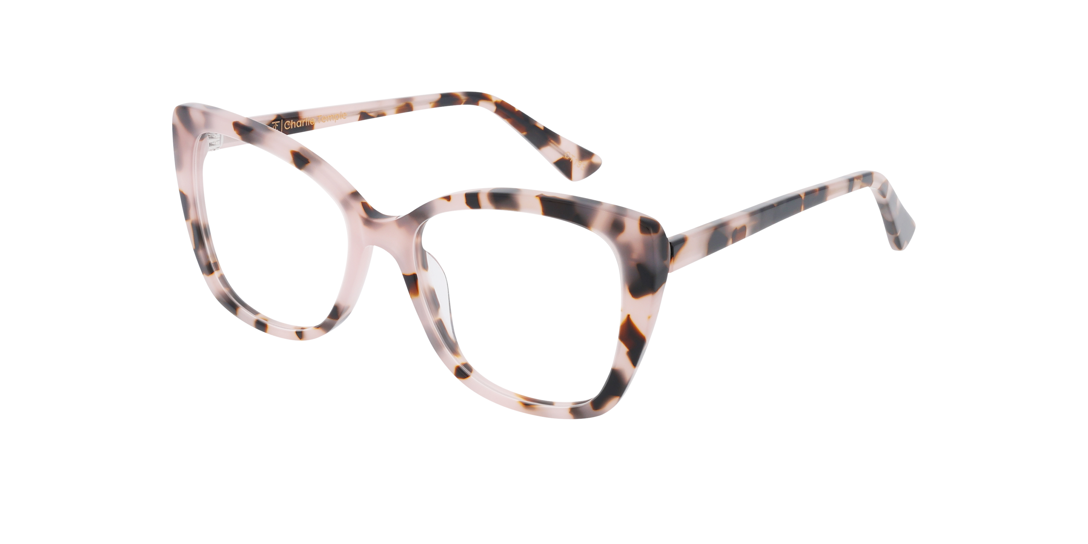 Megan CT Rosy Tortoise AcetaatEyeglass Frames van B24, Hoekweergave