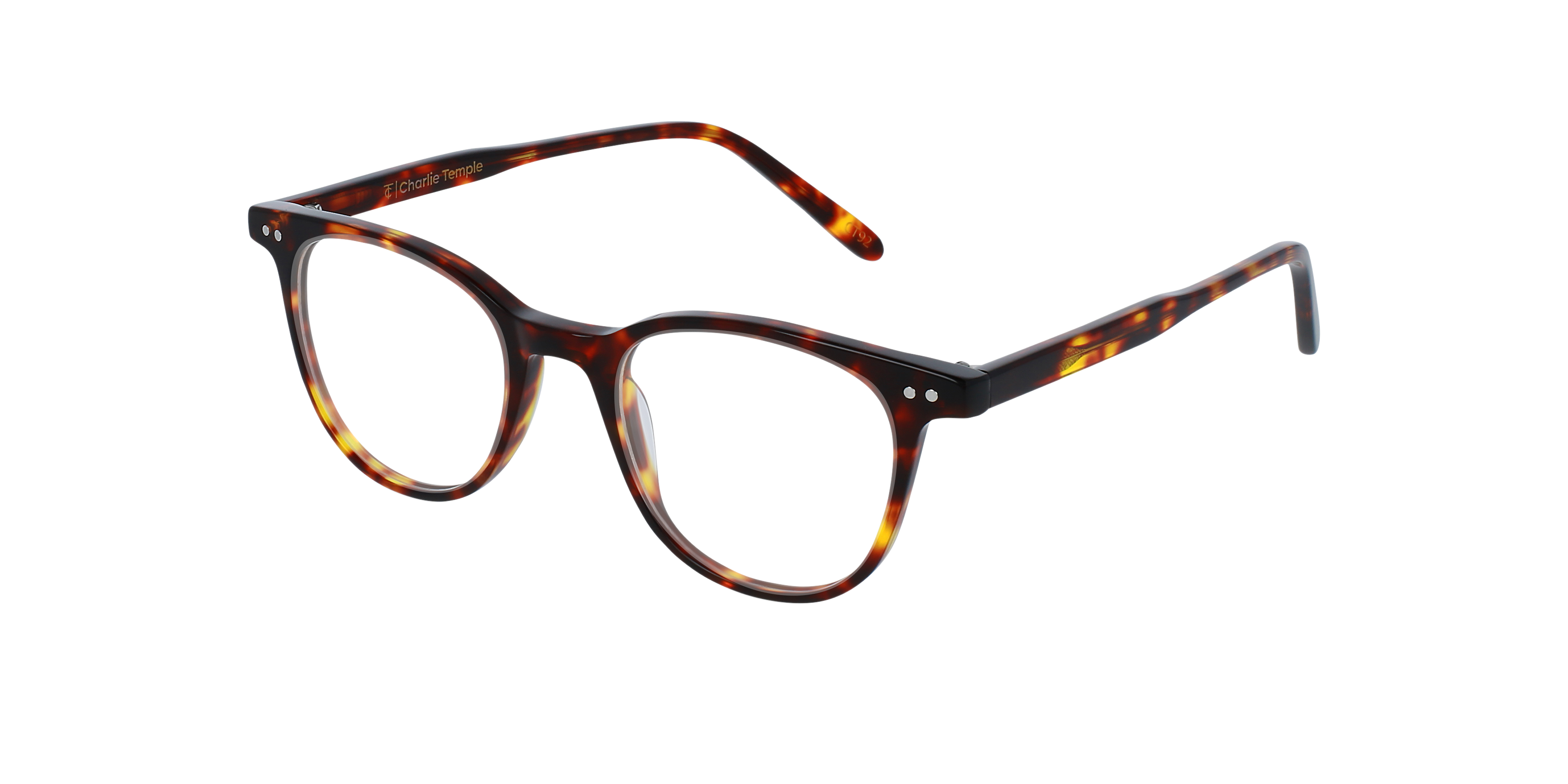 Burton Vintage Tortoise AcetatEyeglass Frames von B24, Dreiviertelansicht