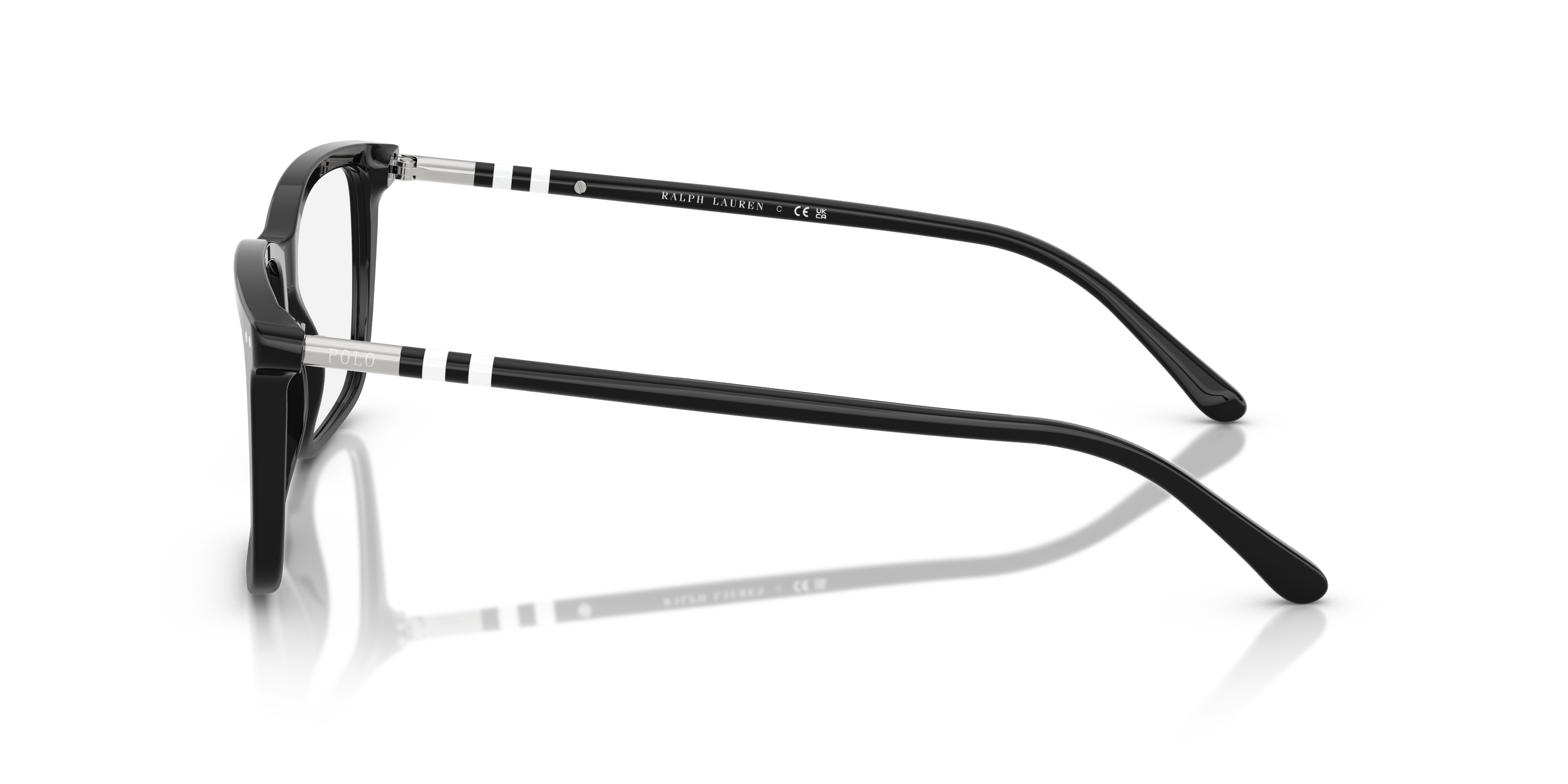 PH2287 Glanzend zwart AcetaatEyeglass Frames van B24, Zijaanzicht