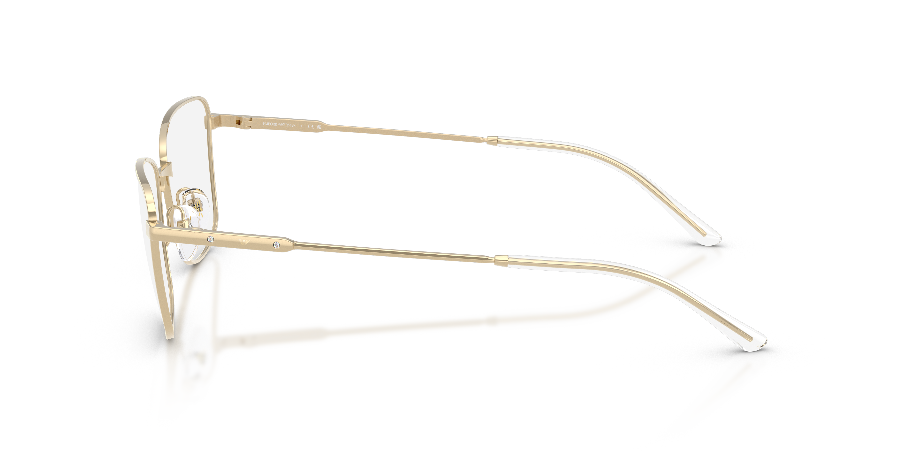 EA1185B Glanzend Lichtgoud MetaalEyeglass Frames van B24, Zijaanzicht