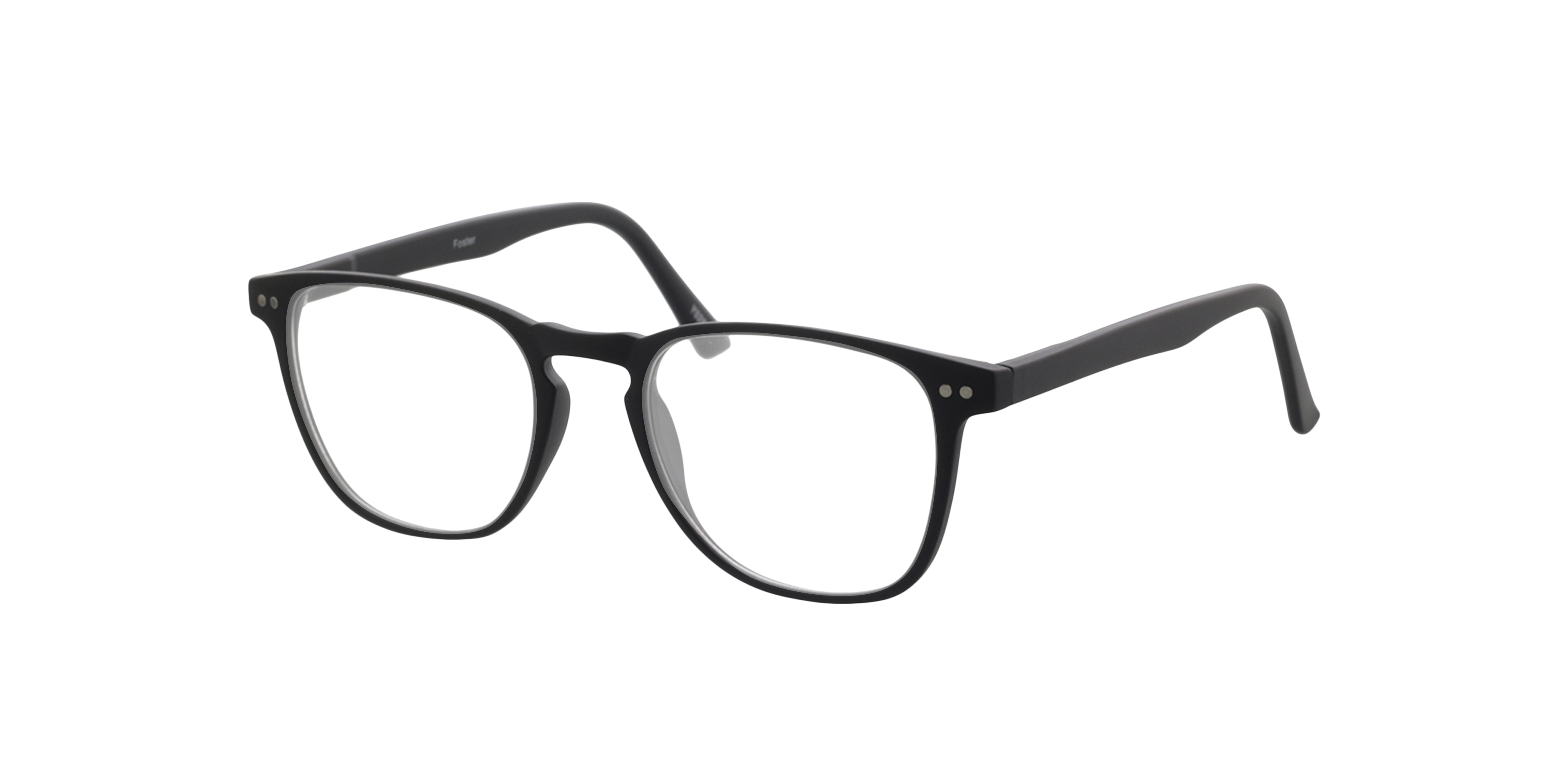 Foster Matzwart KunststofEyeglass Frames van B24, Hoekweergave