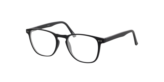Foster Matzwart KunststofEyeglass Frames van B24, Hoekweergave