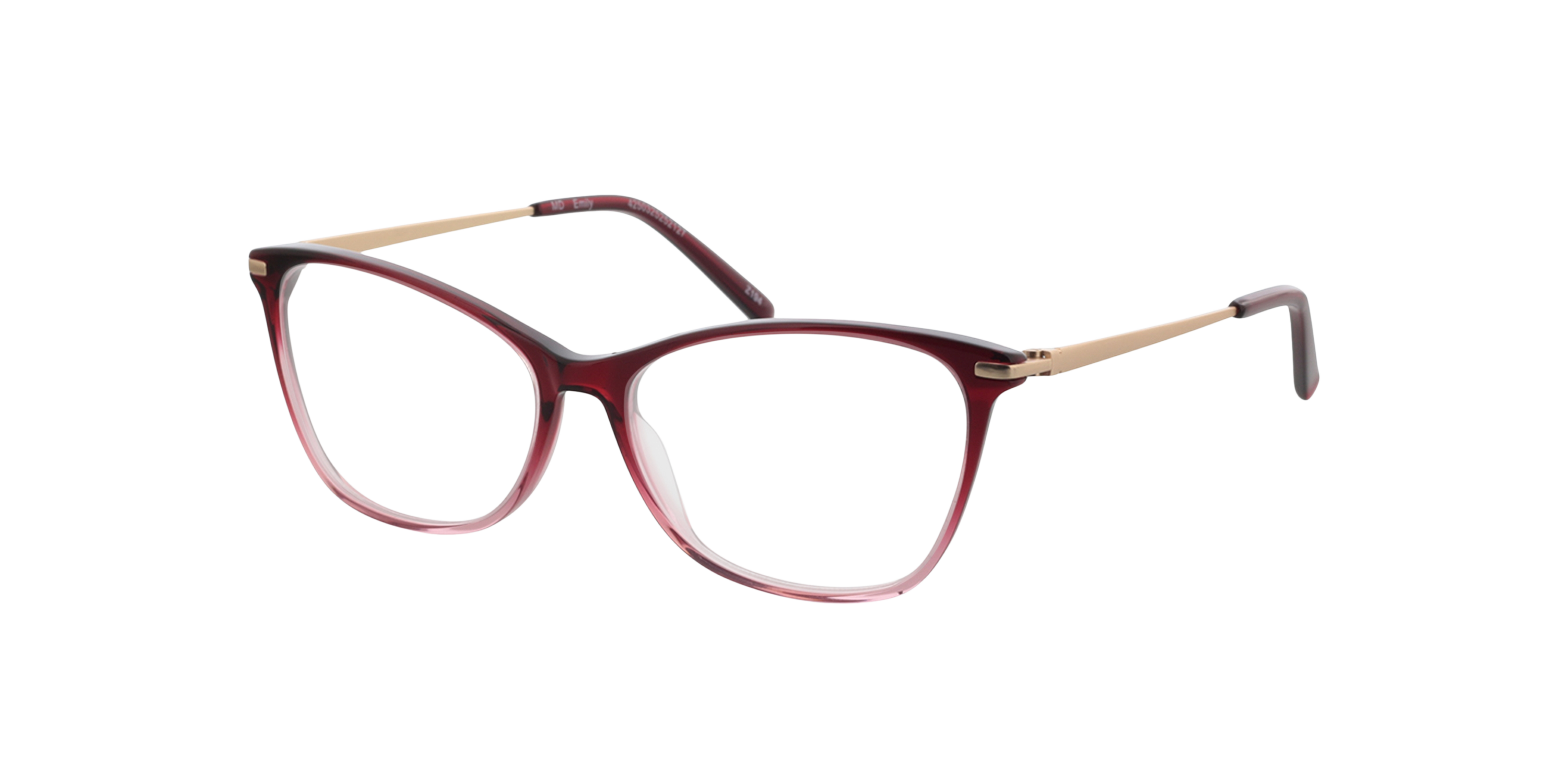 Emily Gradient Red  &  Gold  &  Red AcetatEyeglass Frames von B24, Dreiviertelansicht