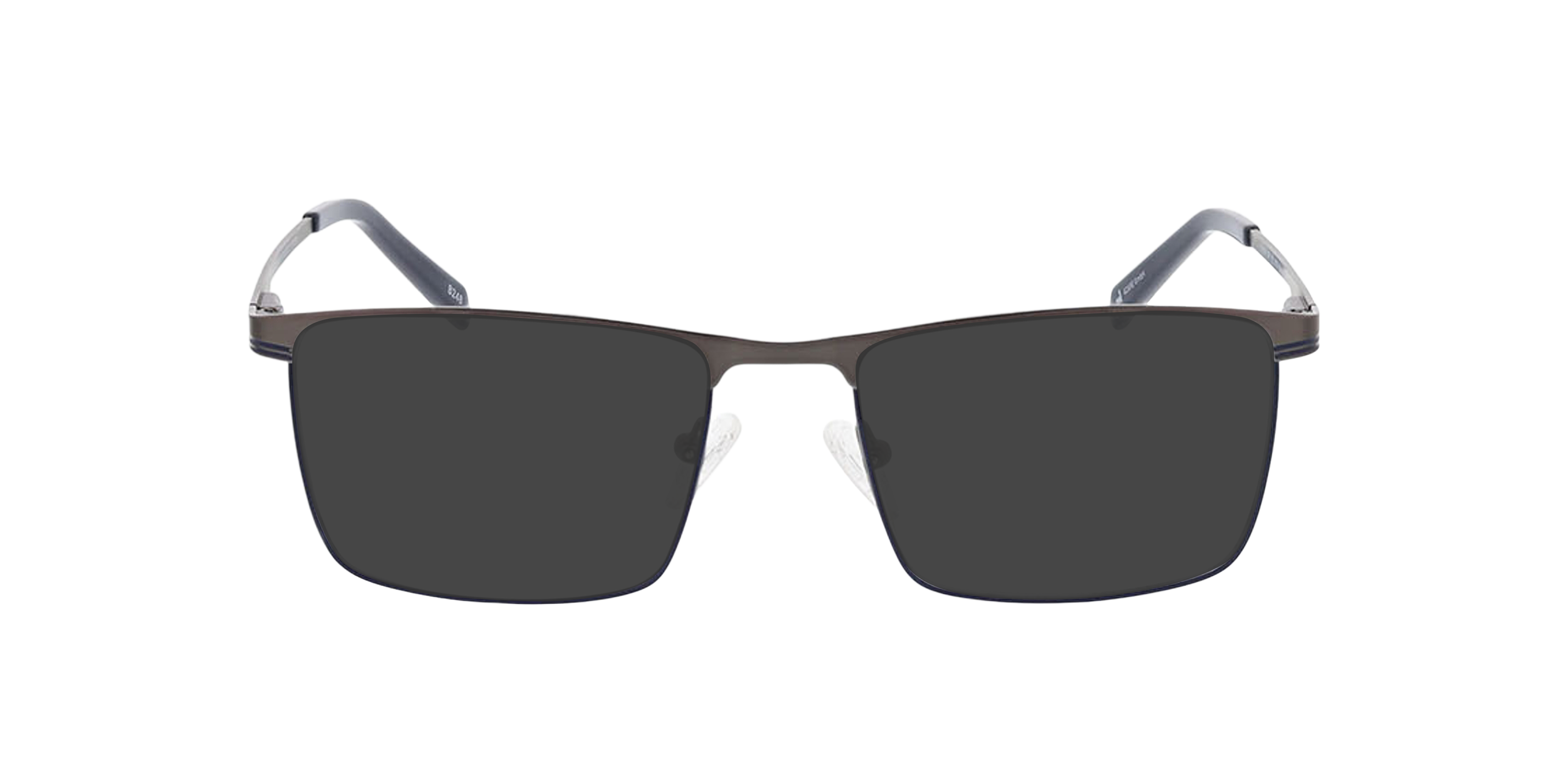 Stoke Satin Gun  &  Matt Blue MetallEyeglass Frames von B24, mit getönten Gläsern