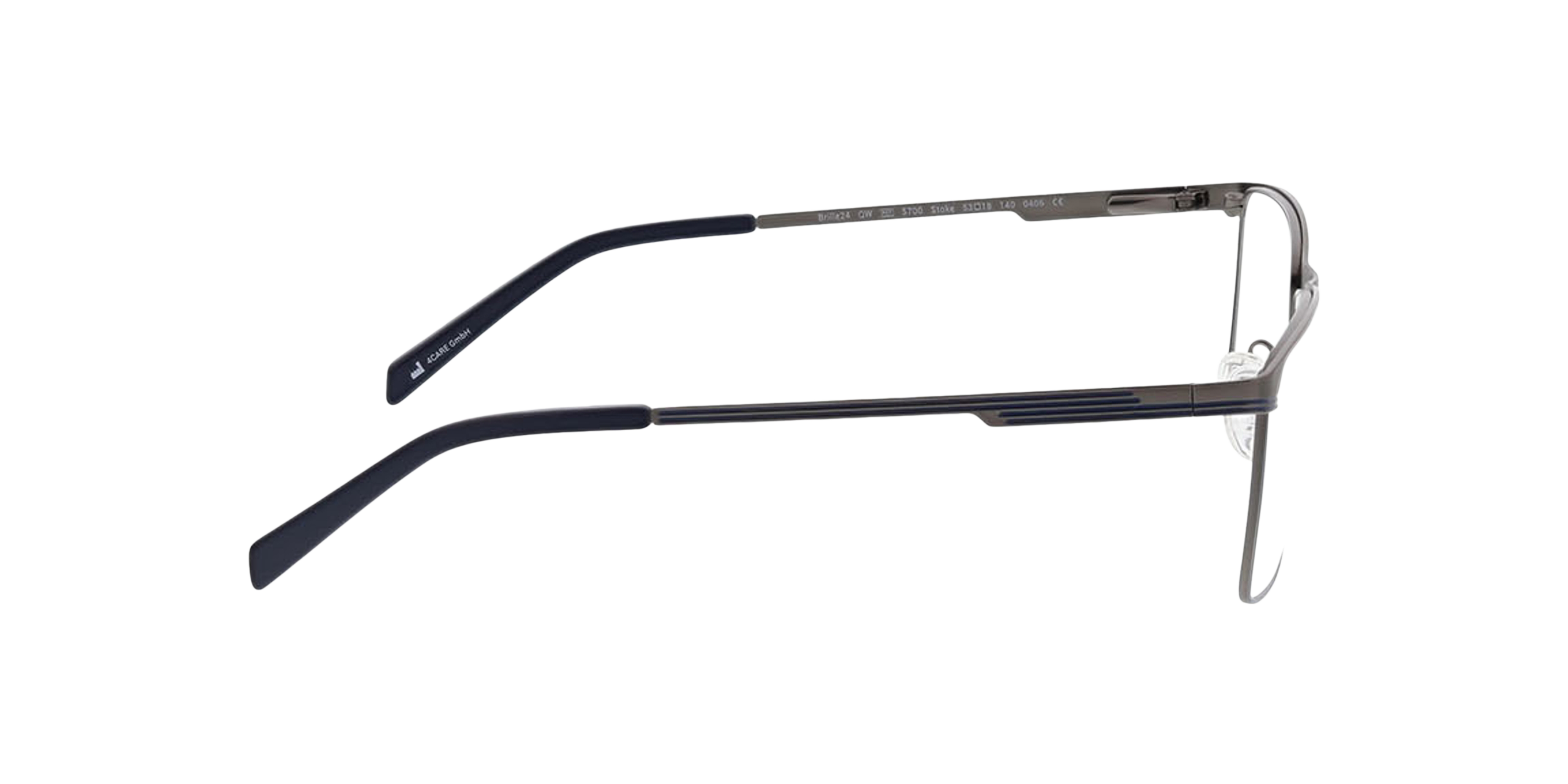 Stoke Satin Gun  &  Matt Blue MetallEyeglass Frames von B24, Seitenansicht