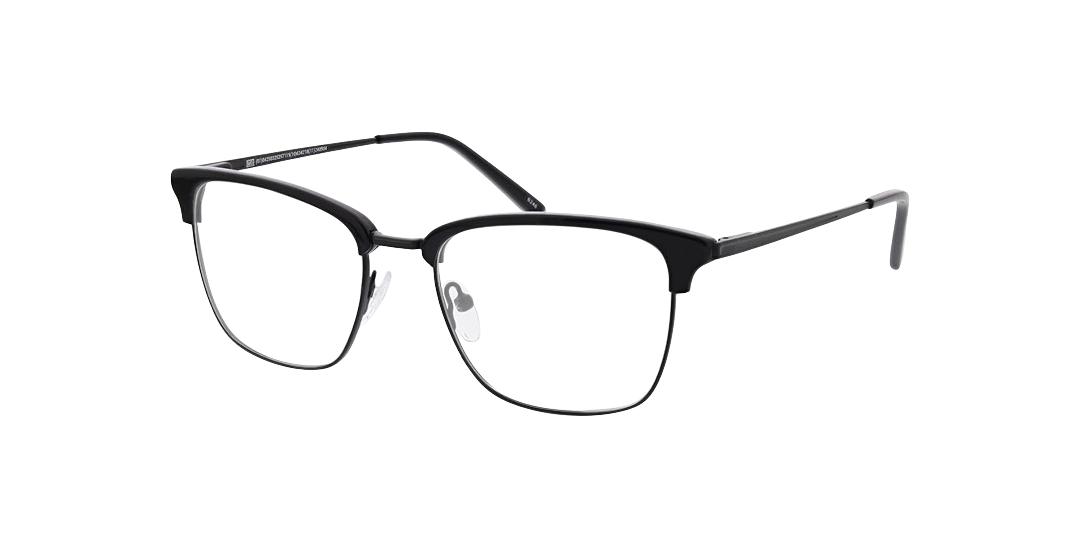 Tupelo Zwart  &  matzwart MetaalEyeglass Frames van B24, Hoekweergave