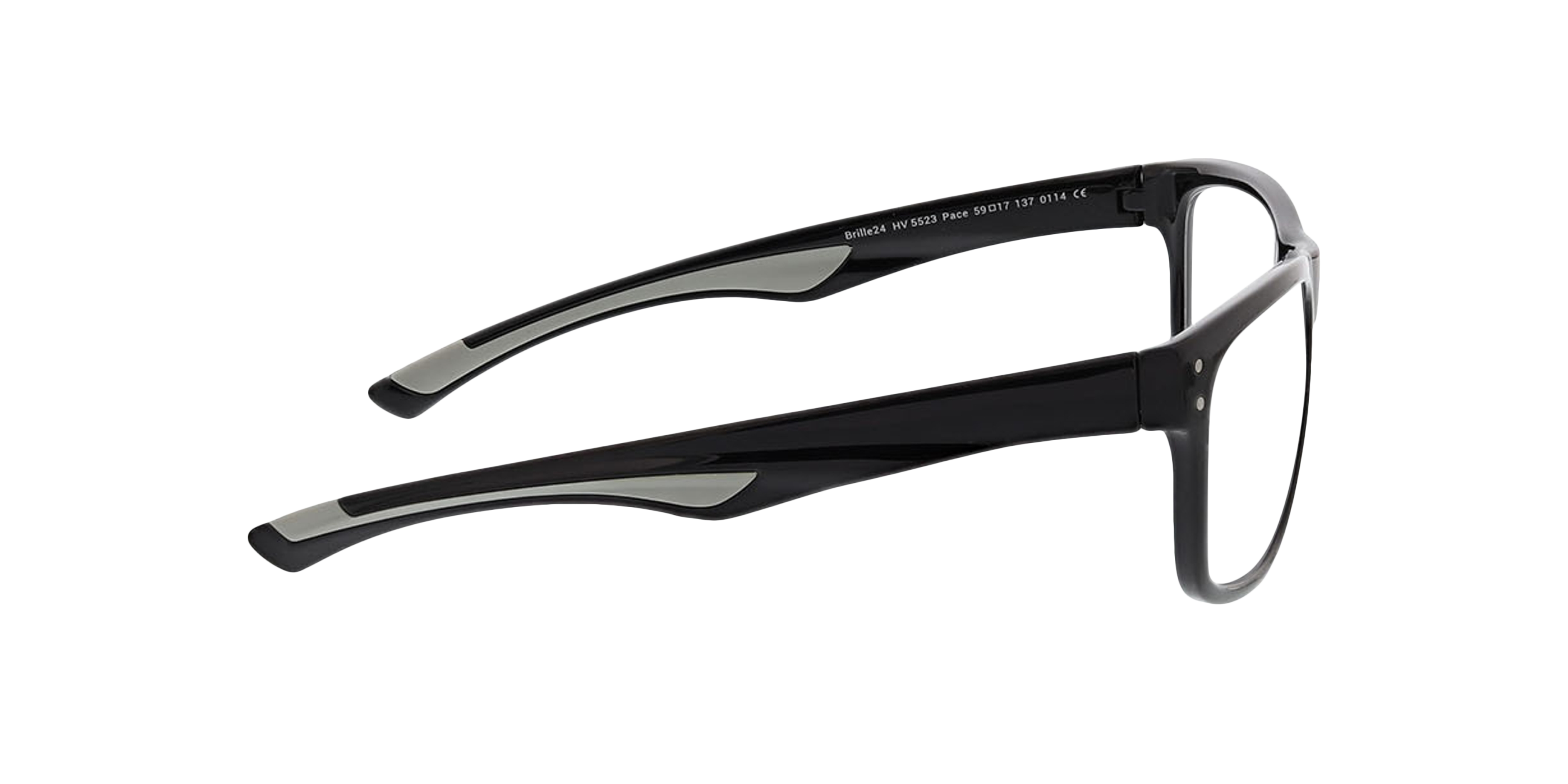 Pace Zwart  &  grijs KunststofEyeglass Frames van B24, Zijaanzicht