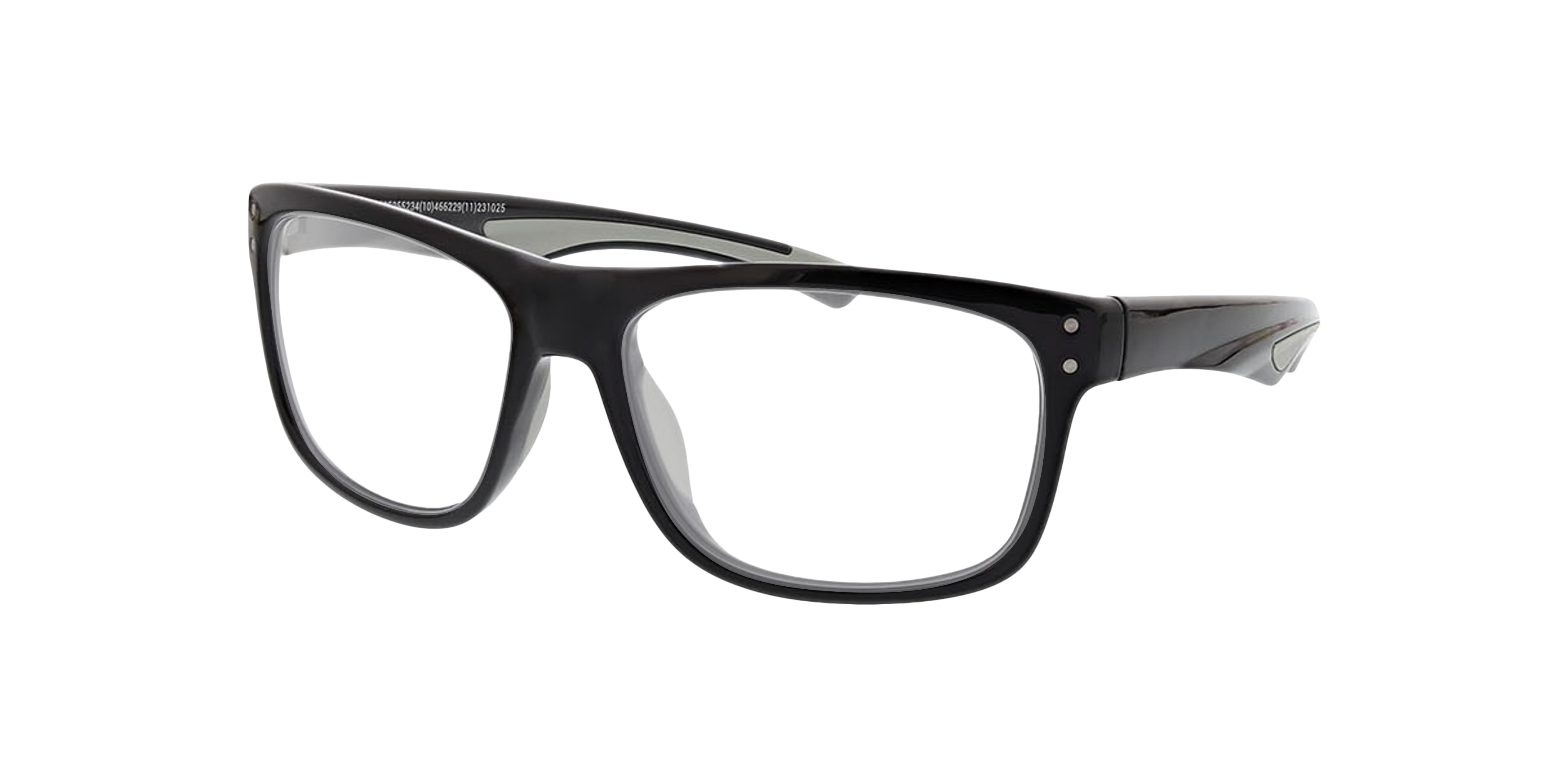 Pace Zwart  &  grijs KunststofEyeglass Frames van B24, Hoekweergave