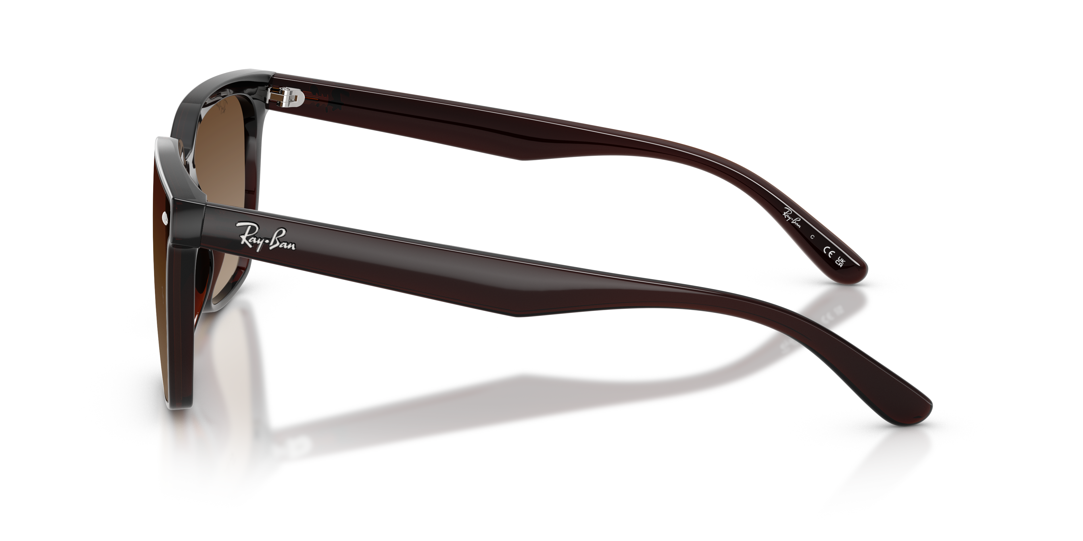 RB4466D Dunkelbraun transparent KunststoffSunglass Frames von B24, Seitenansicht