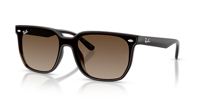 RB4466D Dunkelbraun transparent KunststoffSunglass Frames von B24, Dreiviertelansicht