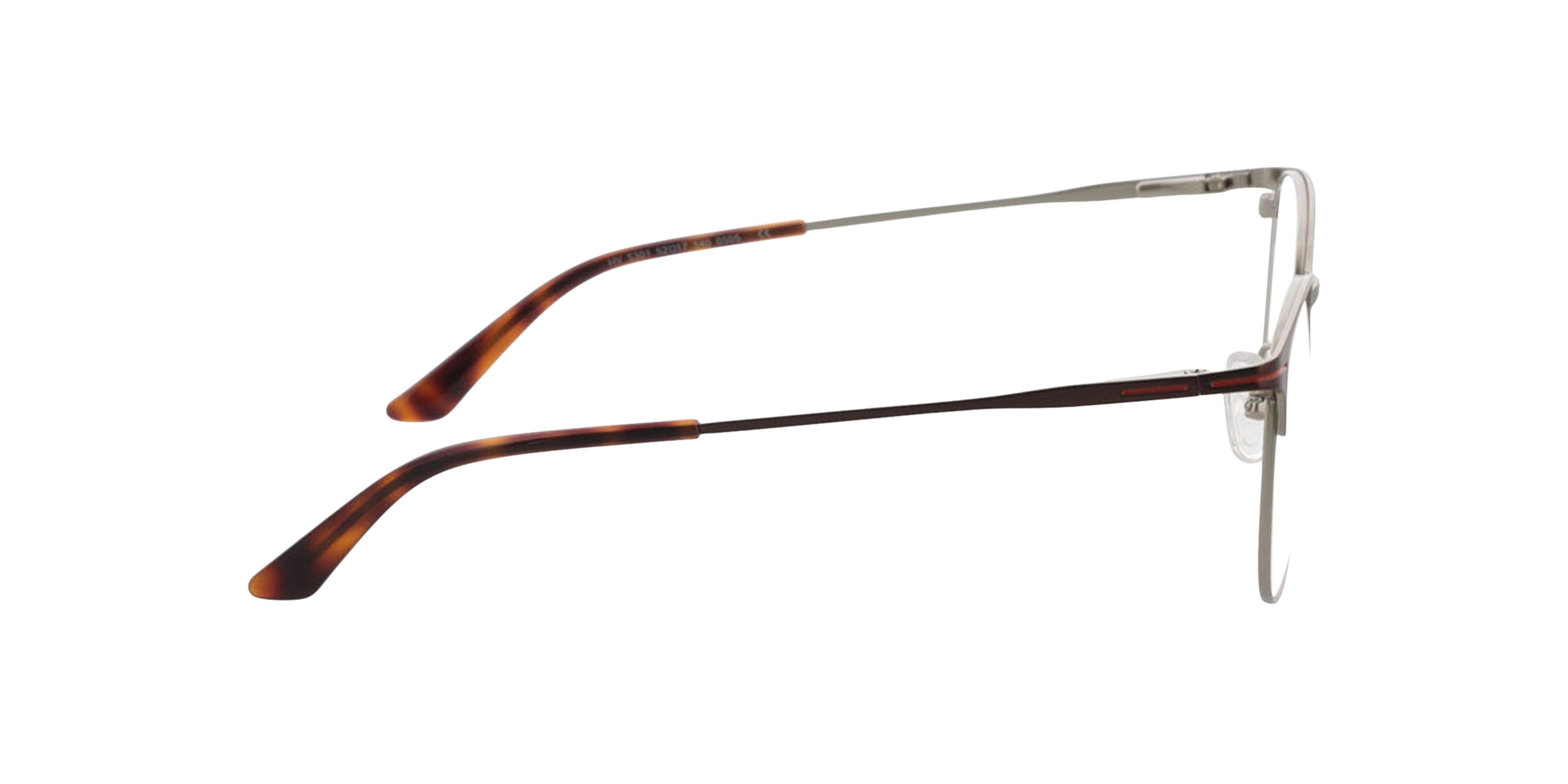 Cambridge Bruin  &  oranje  &  zilver MetaalEyeglass Frames van B24, Zijaanzicht