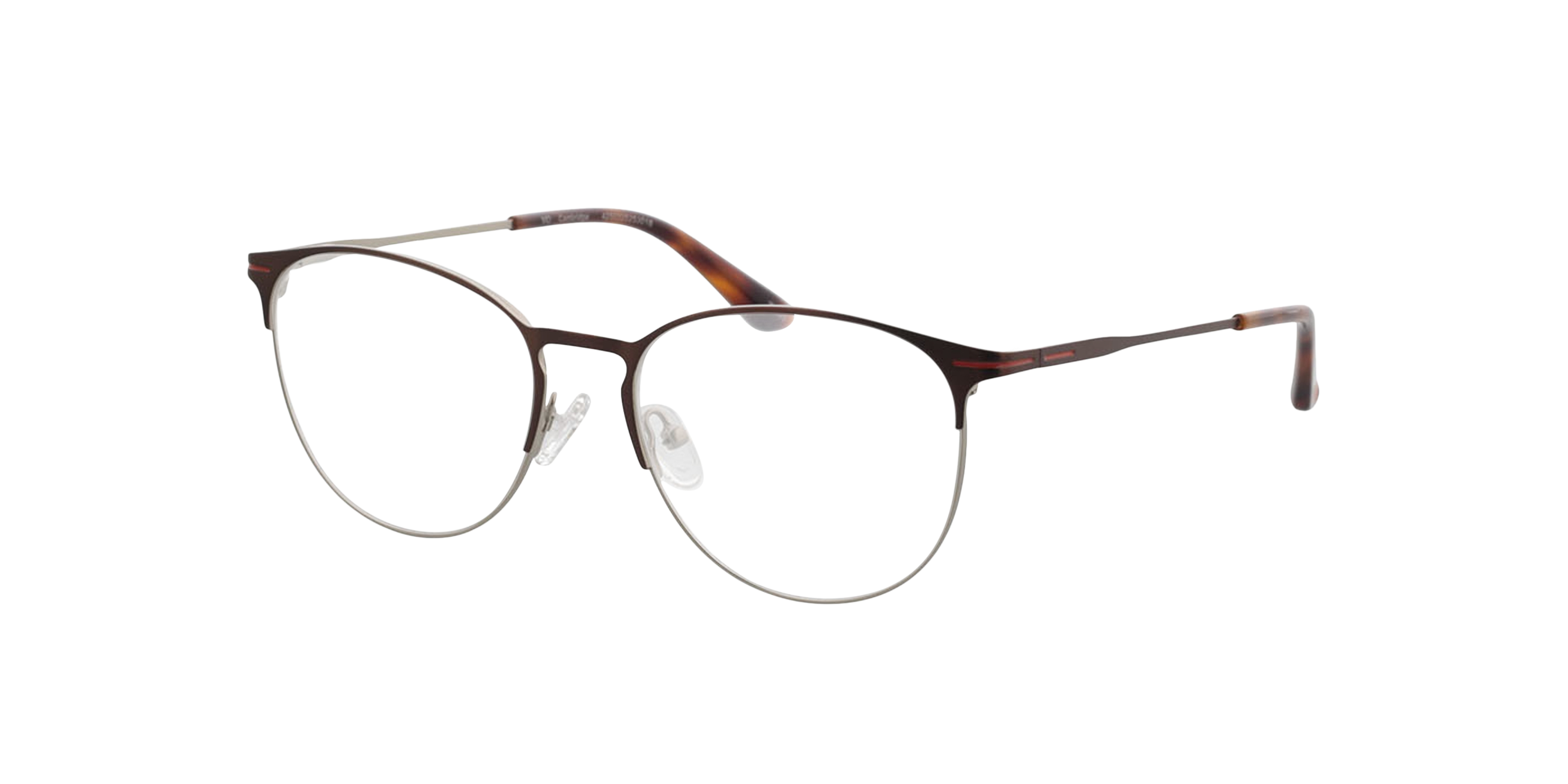 Cambridge Bruin  &  oranje  &  zilver MetaalEyeglass Frames van B24, Hoekweergave