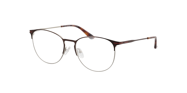 Cambridge Brown  &  Orange  &  Silver MetallEyeglass Frames von B24, Dreiviertelansicht