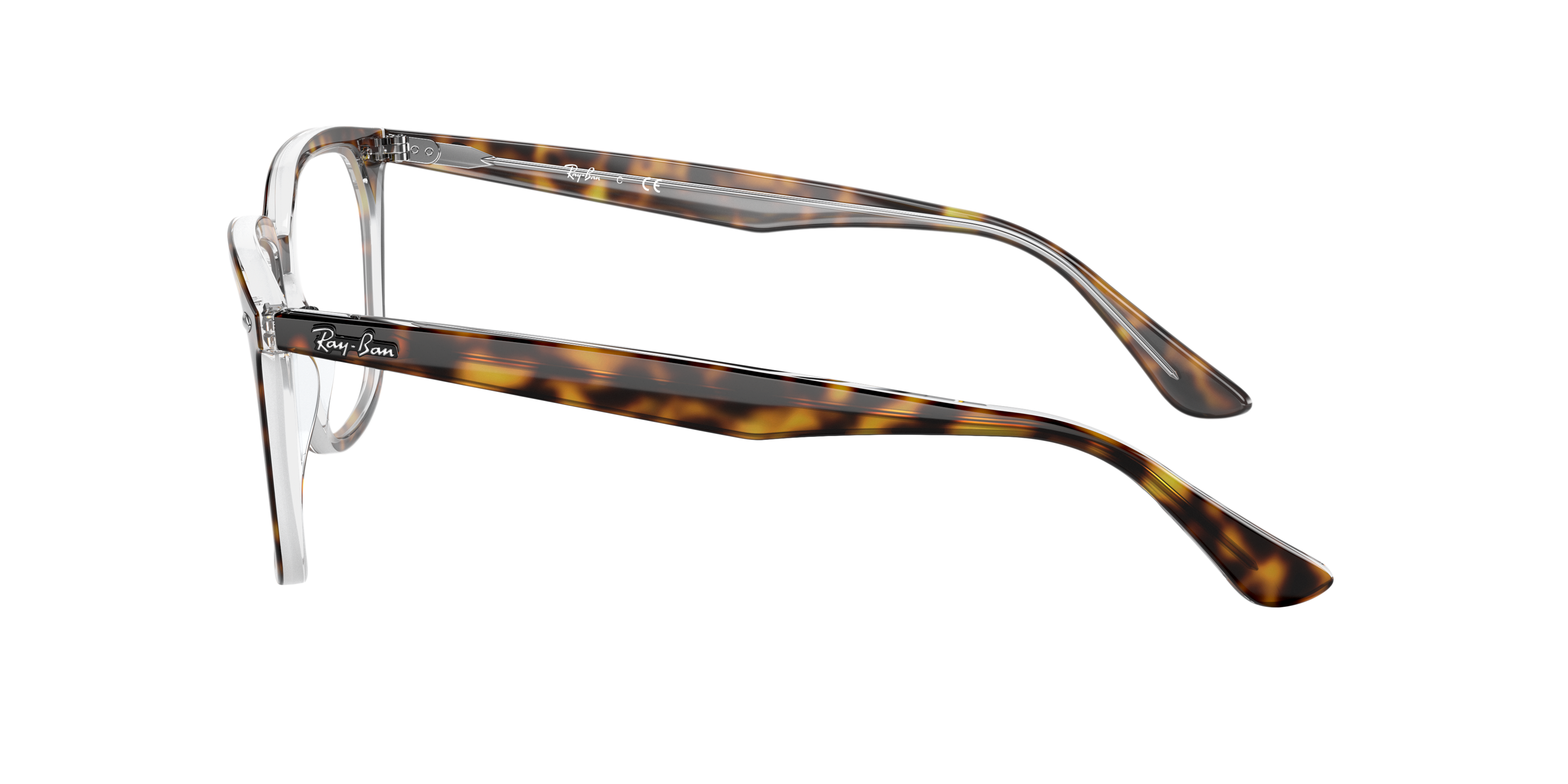 RB4362V Havana op transparant AcetaatEyeglass Frames van B24, Zijaanzicht