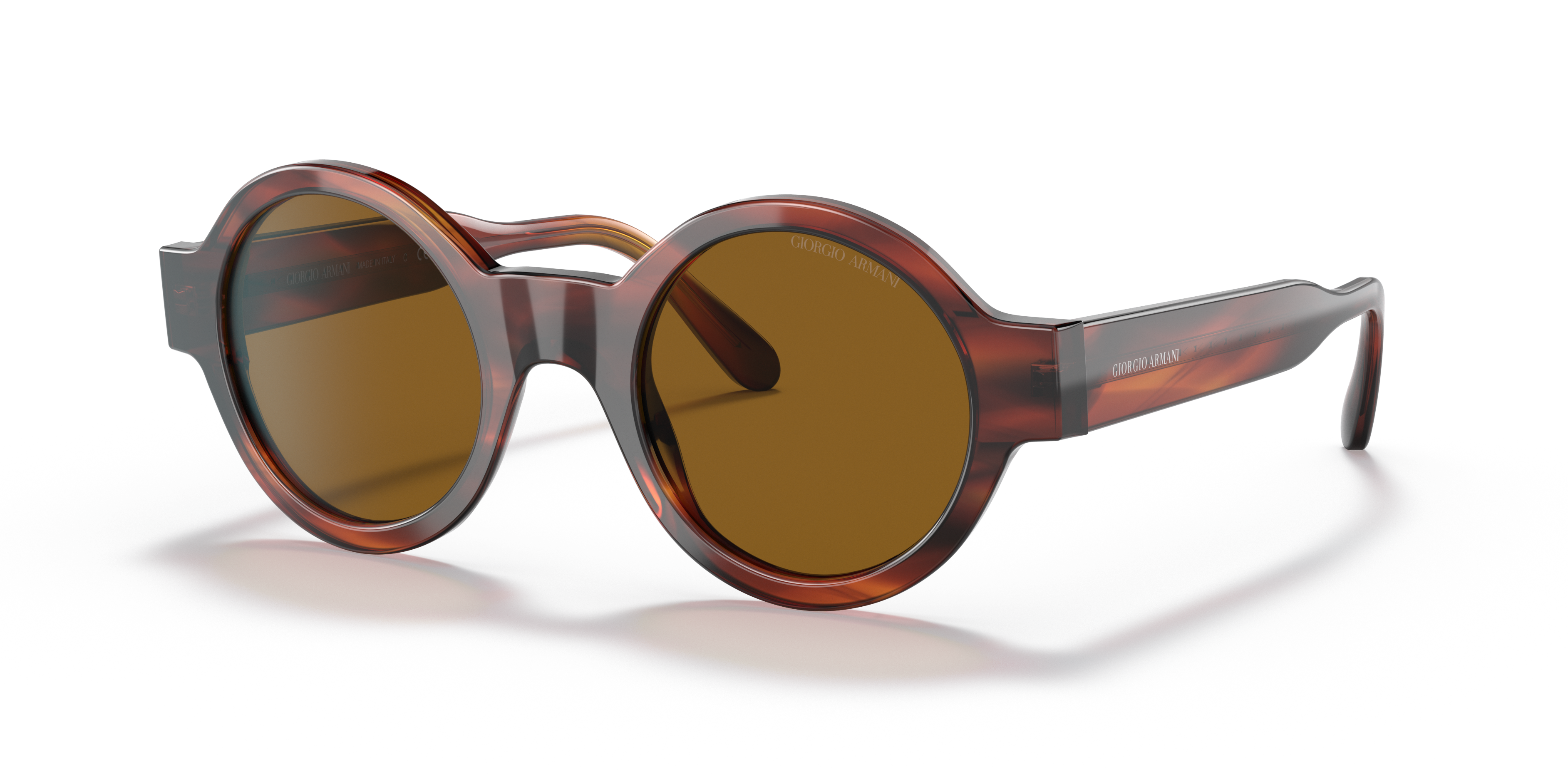 AR 903M Havana gestreept AcetaatSunglass Frames van B24, Hoekweergave