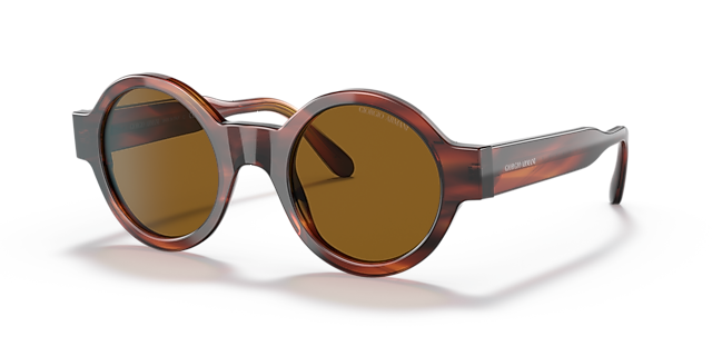 AR 903M Havana gestreift AcetatSunglass Frames von B24, Dreiviertelansicht