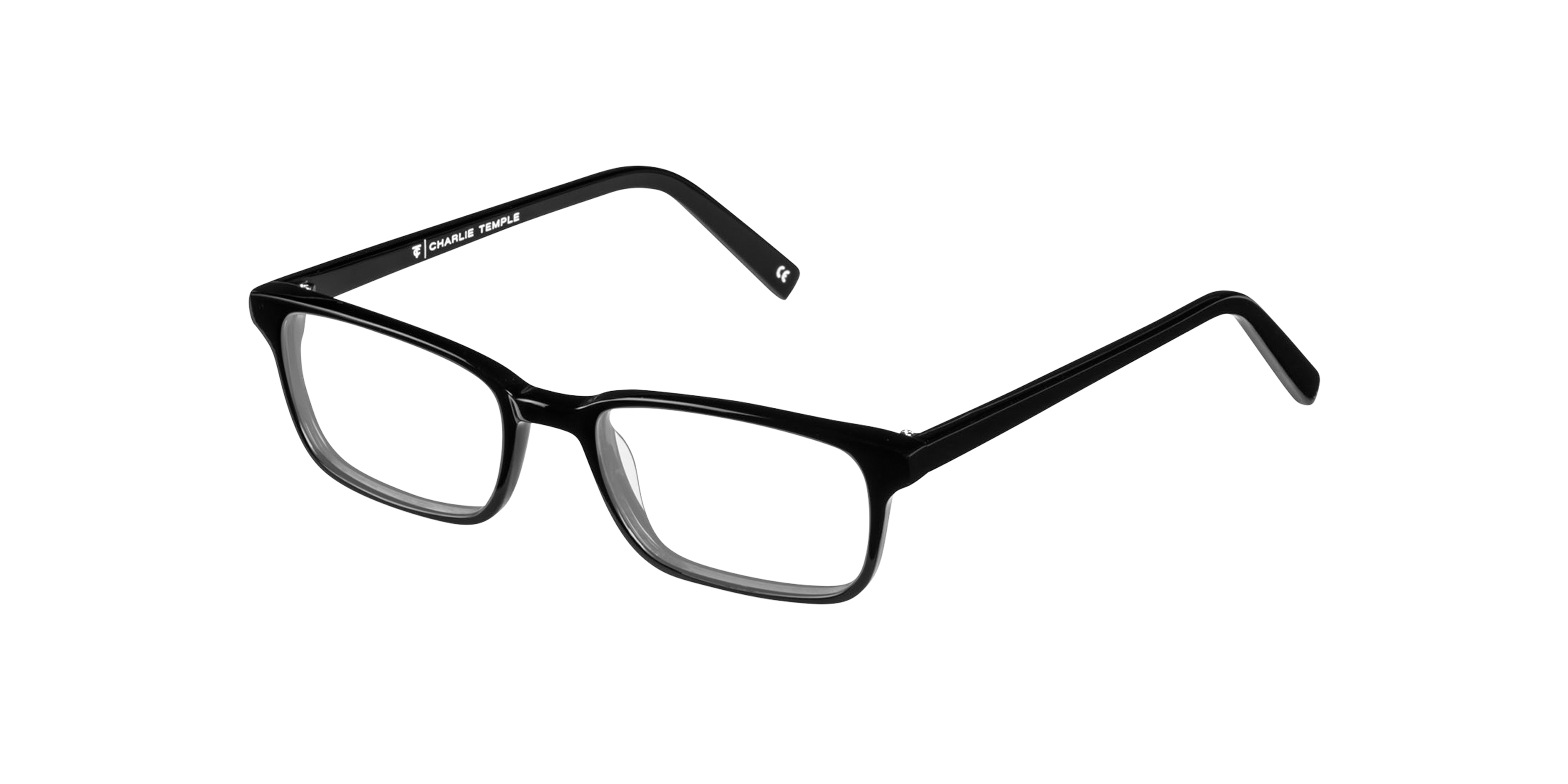 Teddy Jet Black AcetatEyeglass Frames von B24, Dreiviertelansicht