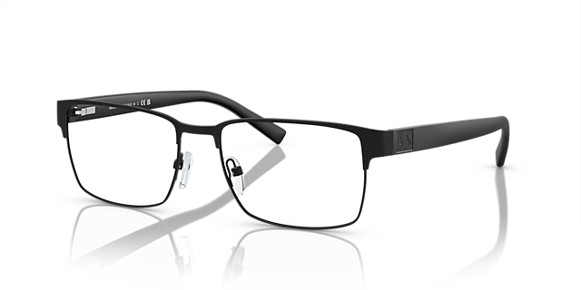 AX1019 Matt Schwarz MetallEyeglass Frames von B24, Dreiviertelansicht