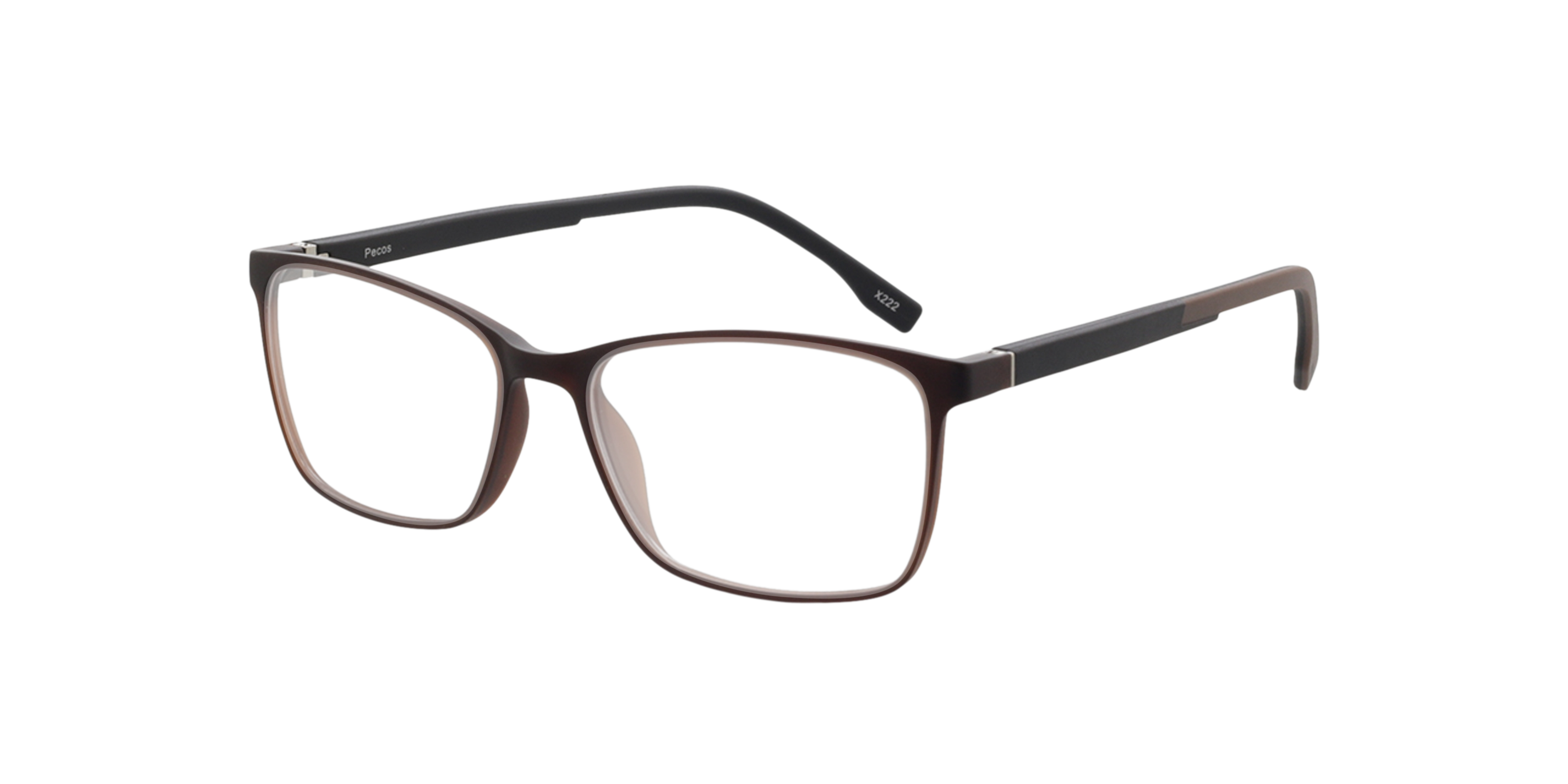 Pecos Crystal Braun KunststoffEyeglass Frames von B24, Dreiviertelansicht