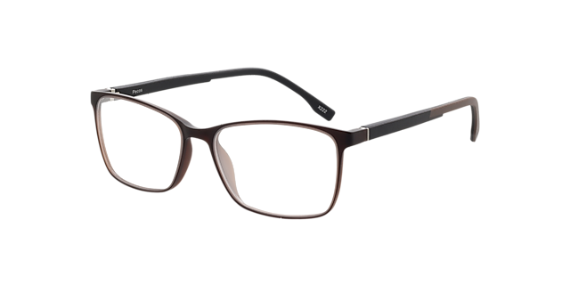 Pecos Kristal Bruin KunststofEyeglass Frames van B24, Hoekweergave