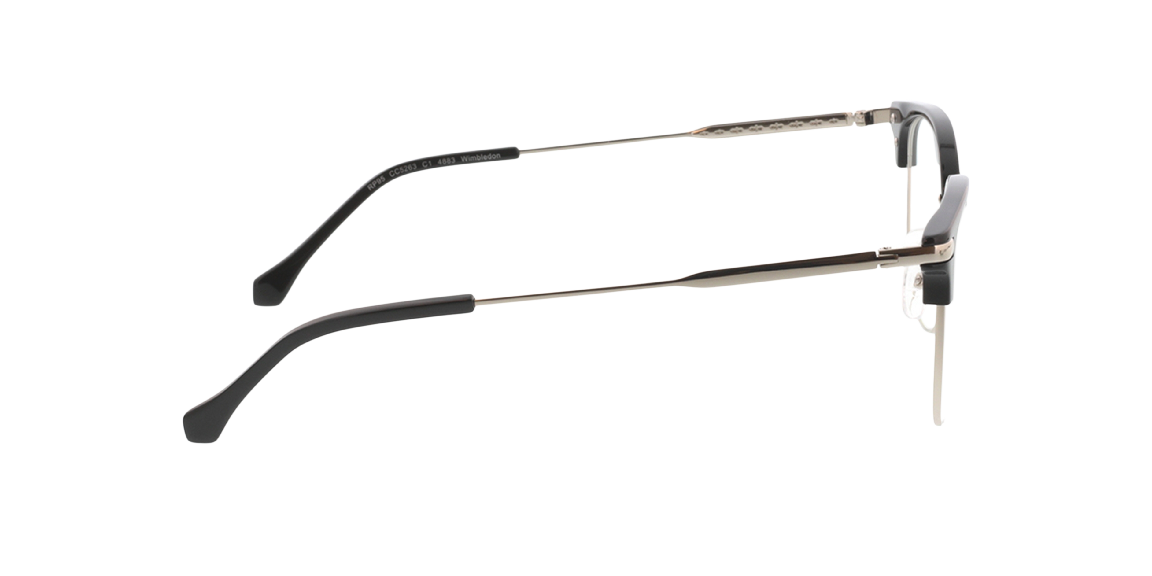 Wimbledon Zwart & Zilver MetaalEyeglass Frames van B24, Zijaanzicht