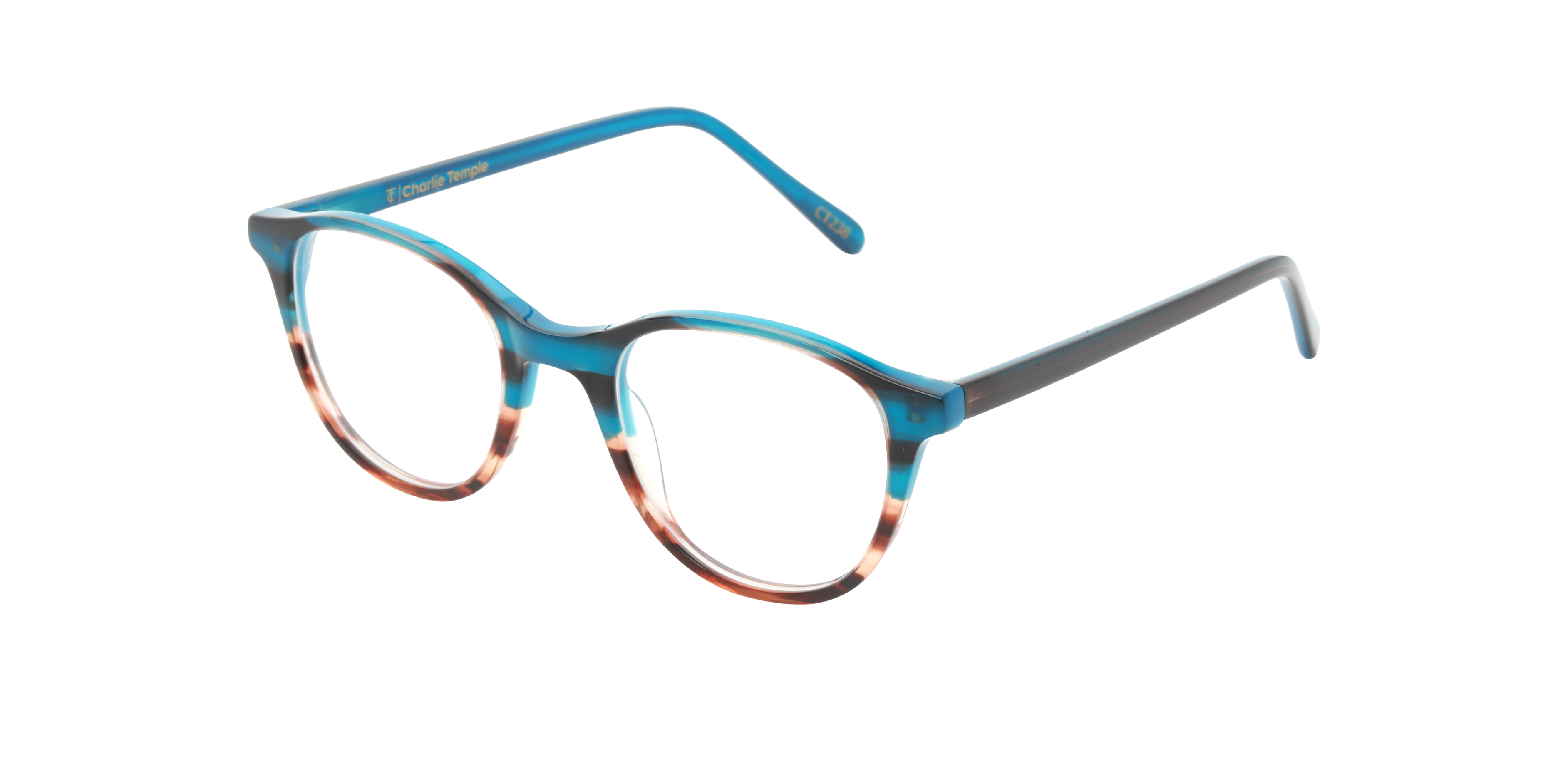 Airin Azure Fades Havana AcetaatEyeglass Frames van B24, Hoekweergave