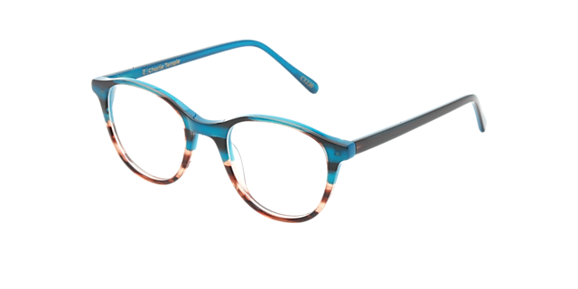 Airin Azure Fades Havana AcetaatEyeglass Frames van B24, Hoekweergave