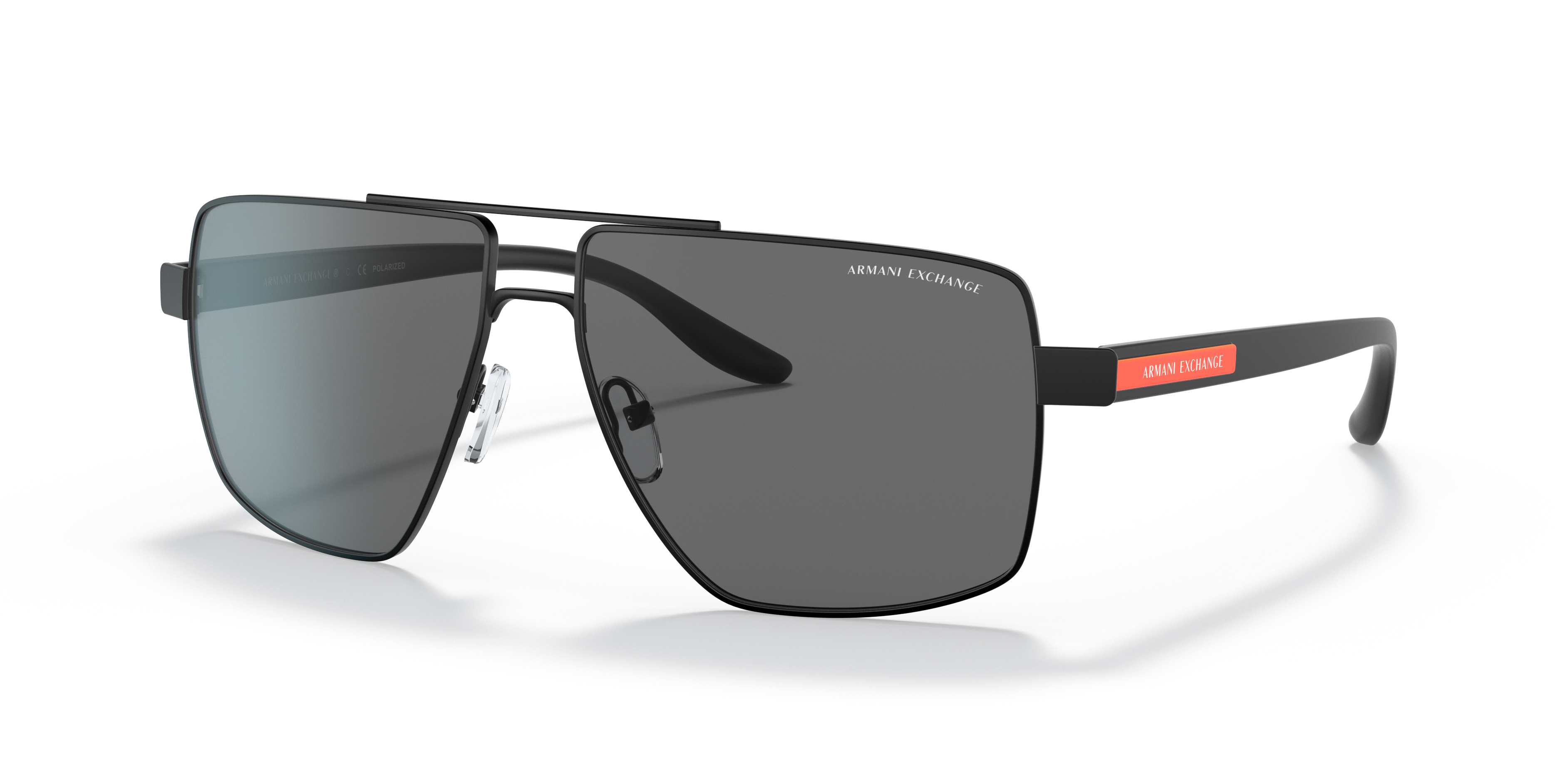 AX2037S Matt Schwarz MetallSunglass Frames von B24, Dreiviertelansicht